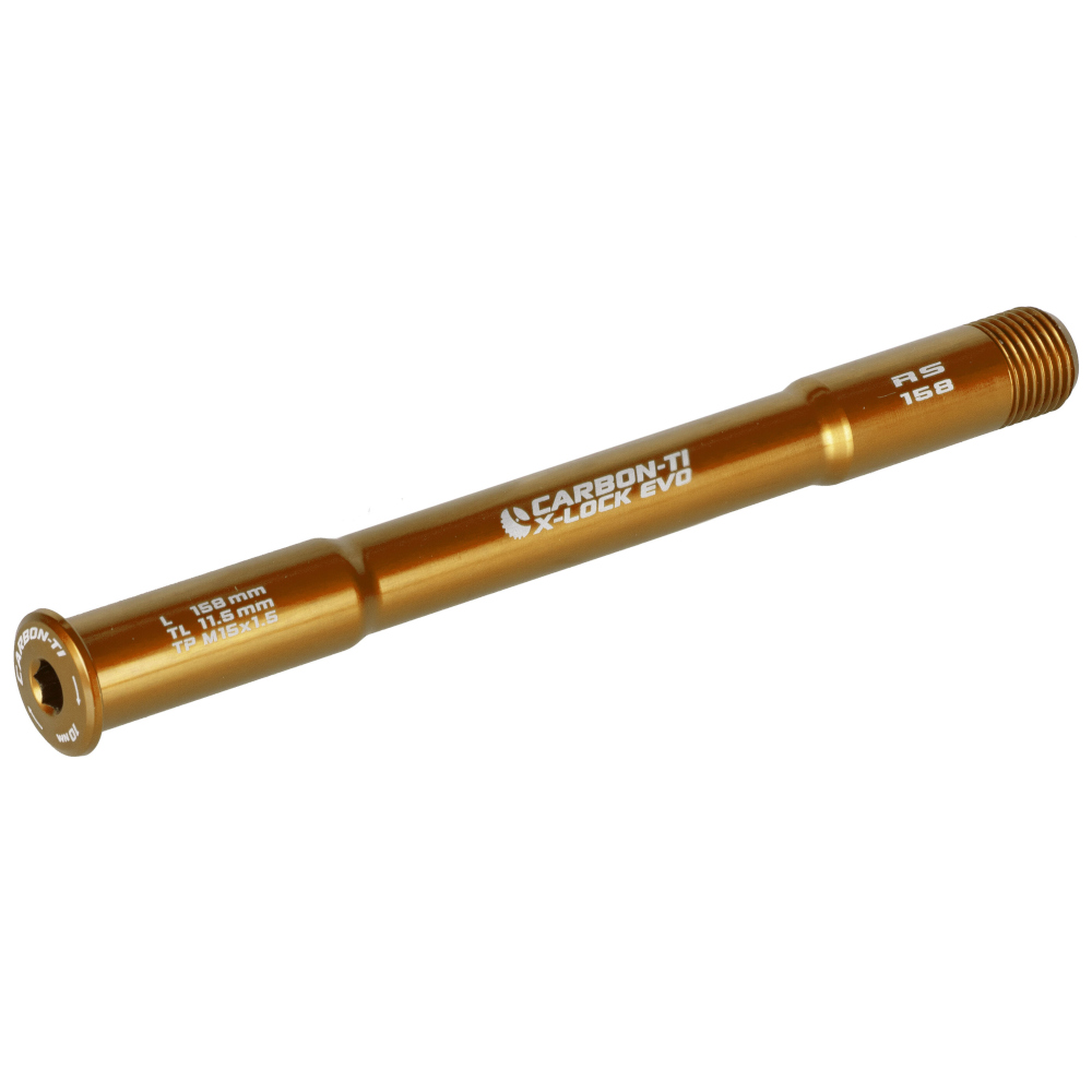 Carbon-Ti X-Lock EVO через ось - 15x110 мм - X-RockShox - M15x1,5 мм - Длина 158 мм - золотой
