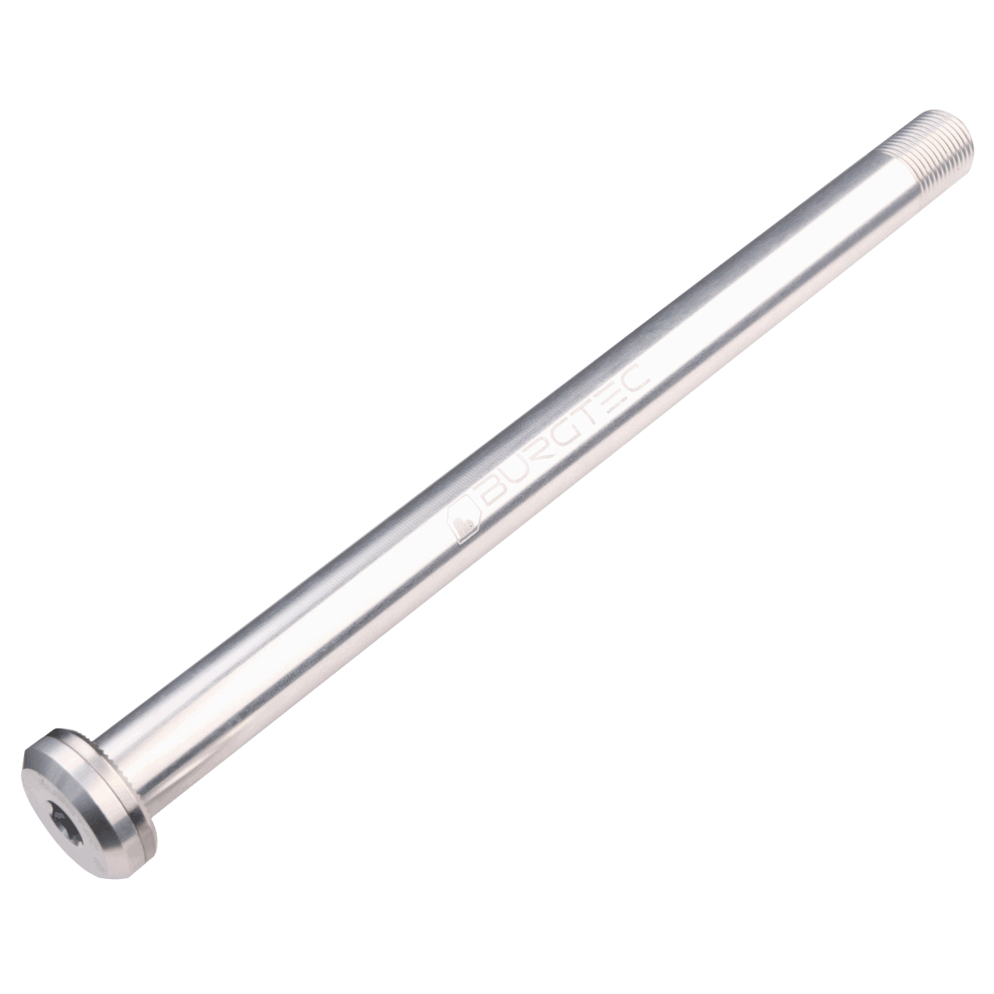 Produktbild von Burgtec Steckachse - 12x148mm Boost - für Santa Cruz Ausfallenden / 173,7mm - Rhodium Silver