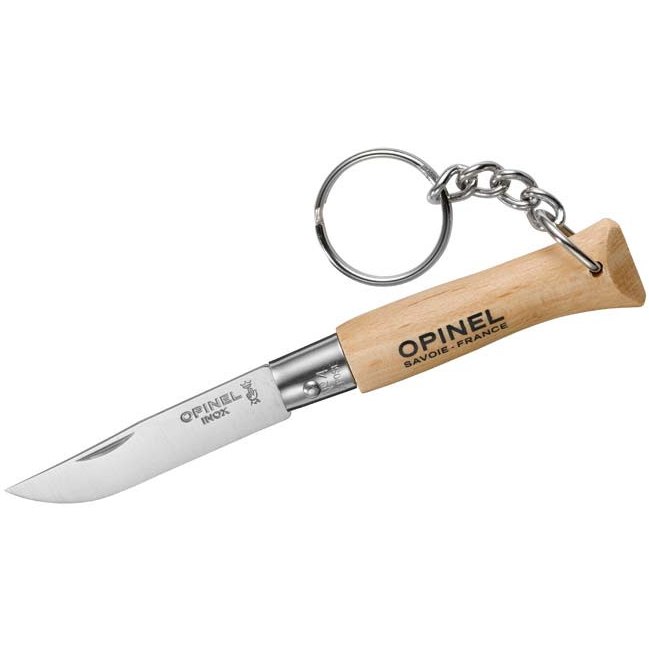 Produktbild von Opinel Mini-Messer No 04 - rostfrei, mit Schlüsselanhänger - natur