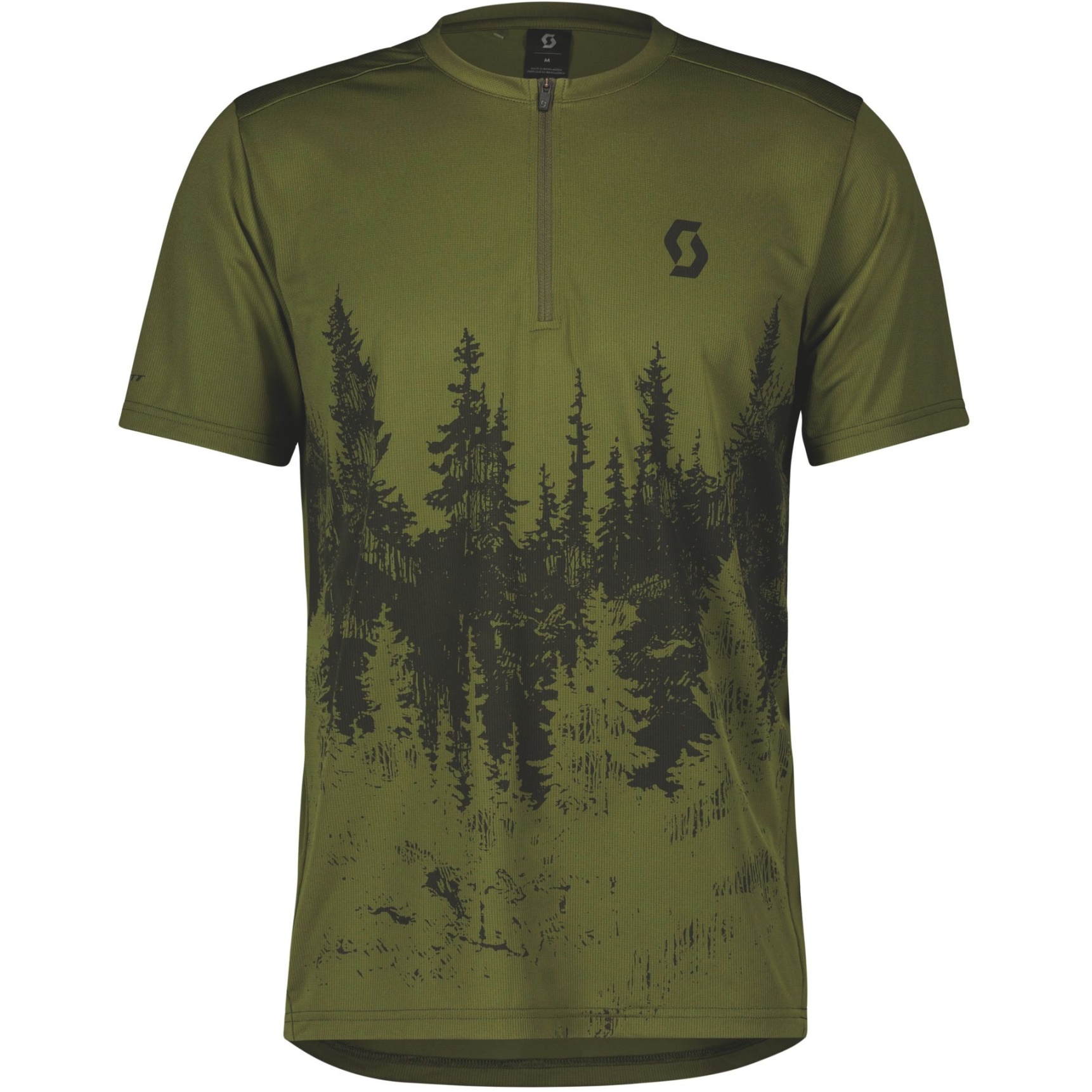 Picture of SCOTT Trail Flow Zip Short Sleeve Shirt Men - fir green/black