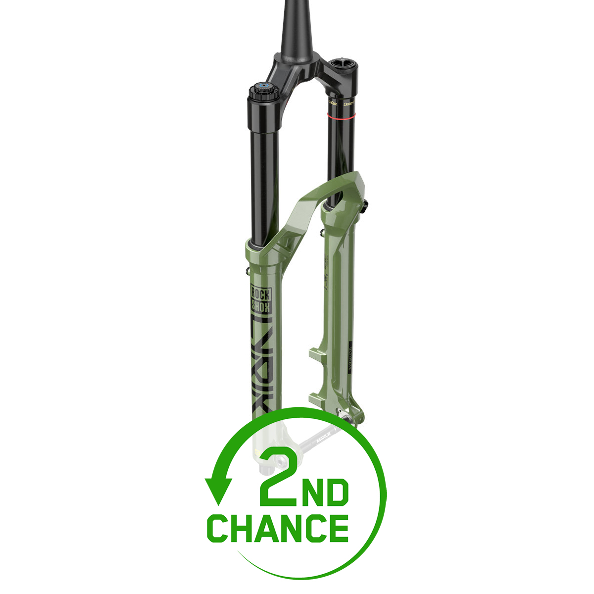 Productfoto van RockShox Lyrik Ultimate Charger 3 RC2 Debon Air+ Voorvork - 27.5&quot; - 150mm - 44mm Offset - Tapered - 15x110mm Boost - gloss green - B-Keus