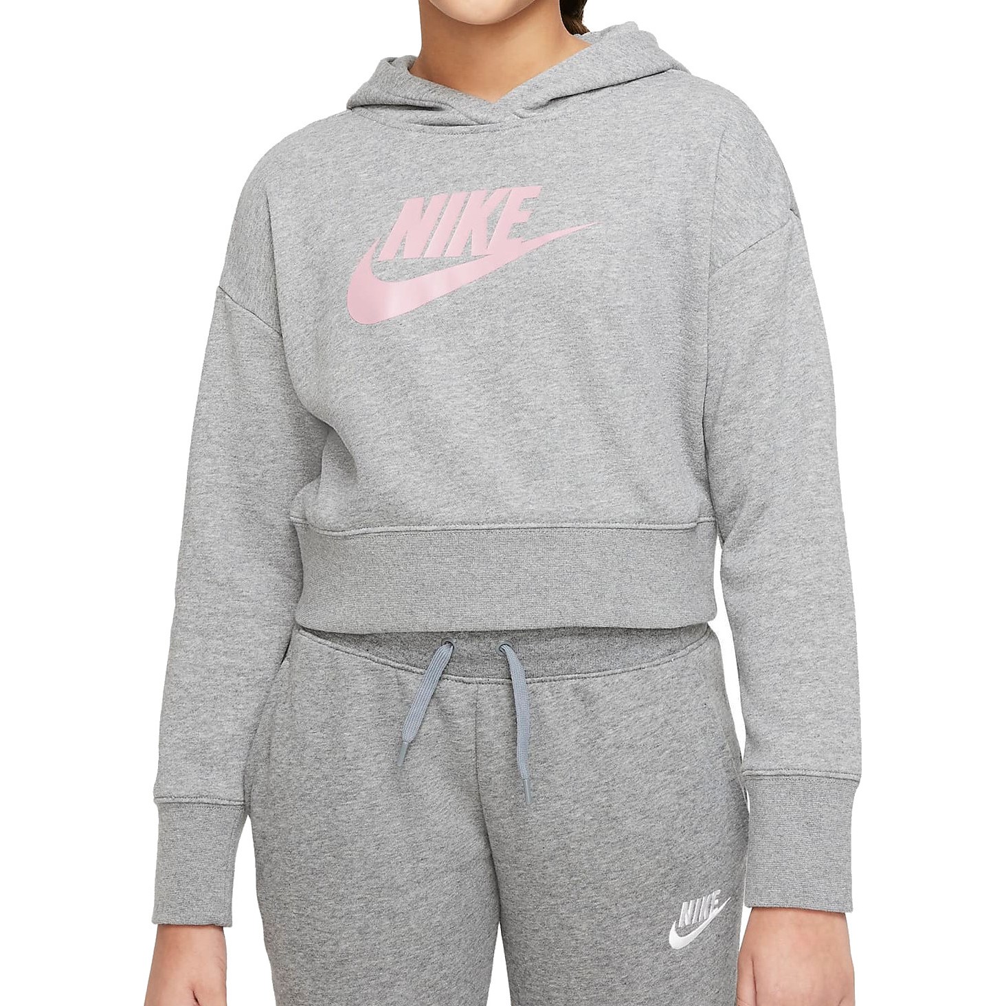 Produktbild von Nike Sportswear Club French Terry-Hoodie für ältere Kinder - carbon heather/pink DC7210-093
