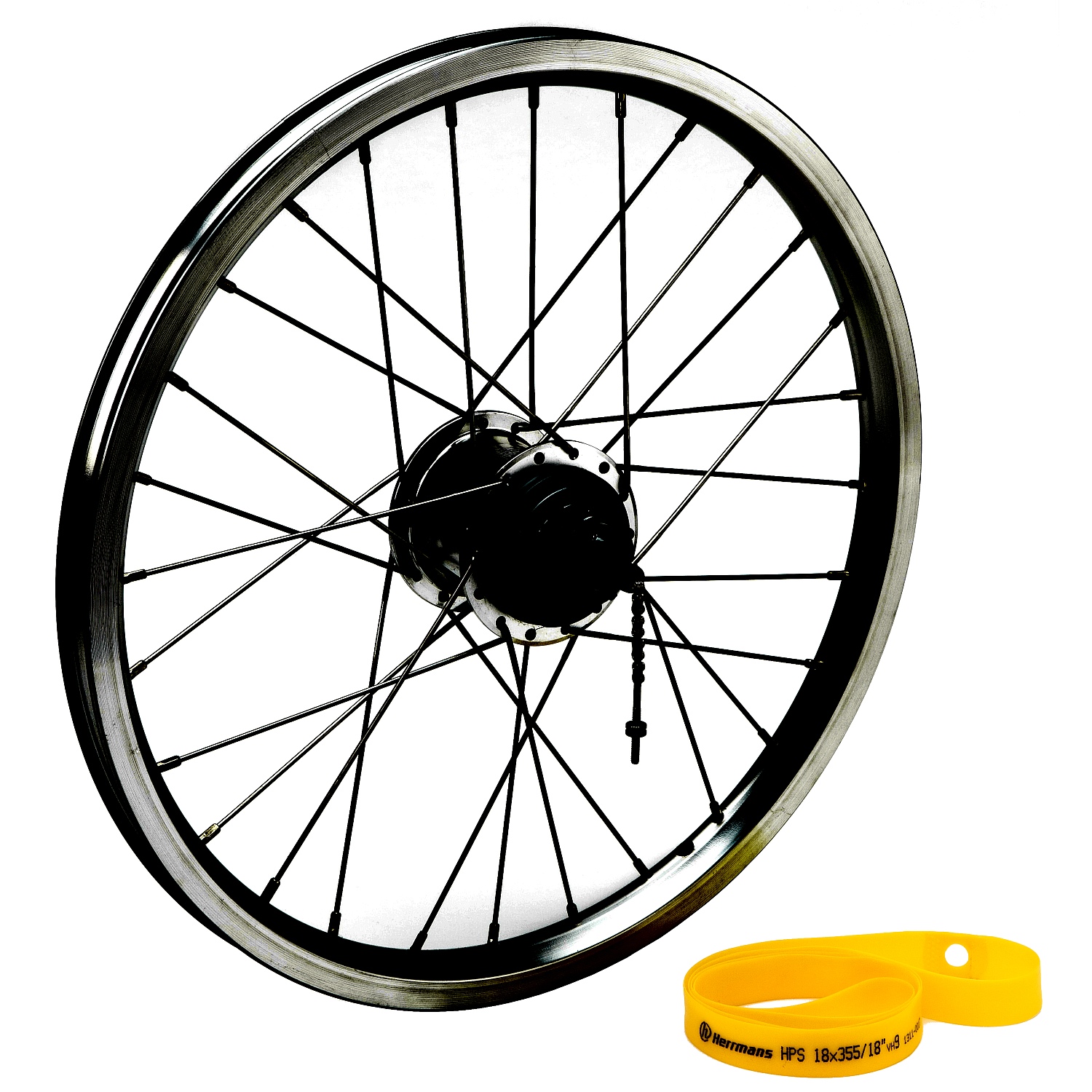 Productfoto van Brompton 16&quot; Rear Wheel with 3-speed Gear Hub - BWR - black