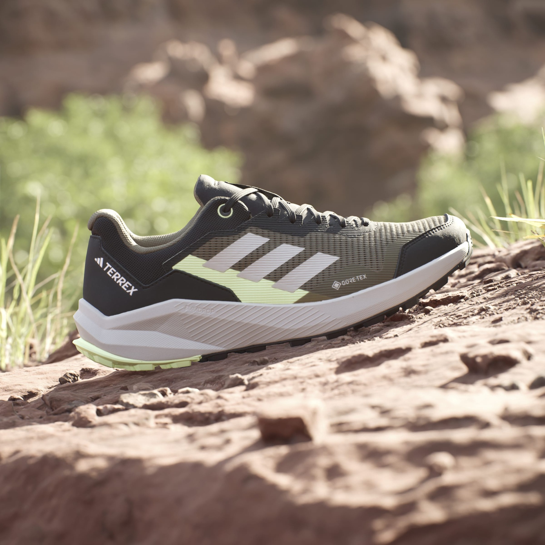 adidas Scarpe da Trailrunning Uomo TERREX Trailrider GORE TEX olive strata wonder silver green spark IF0388