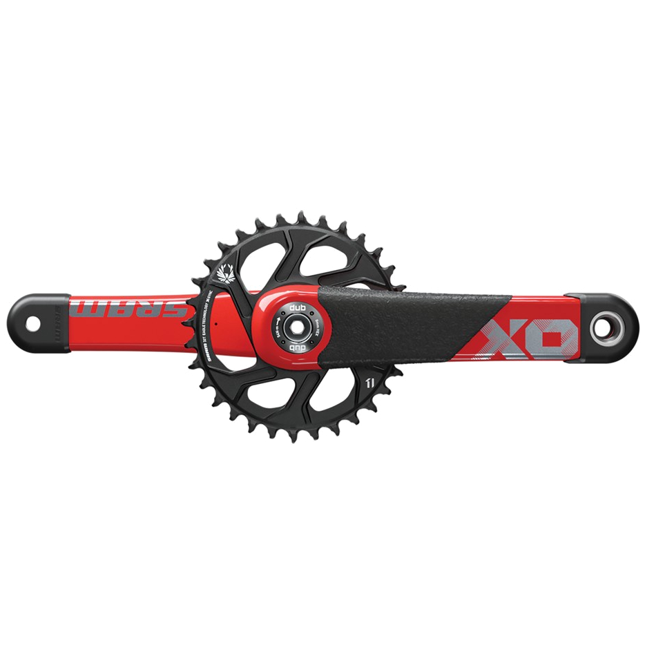 Image of SRAM X01 DH X-SYNC Carbon Crankset - Direct Mount 34 t. - 10/11-speed - DUB83 - black / red