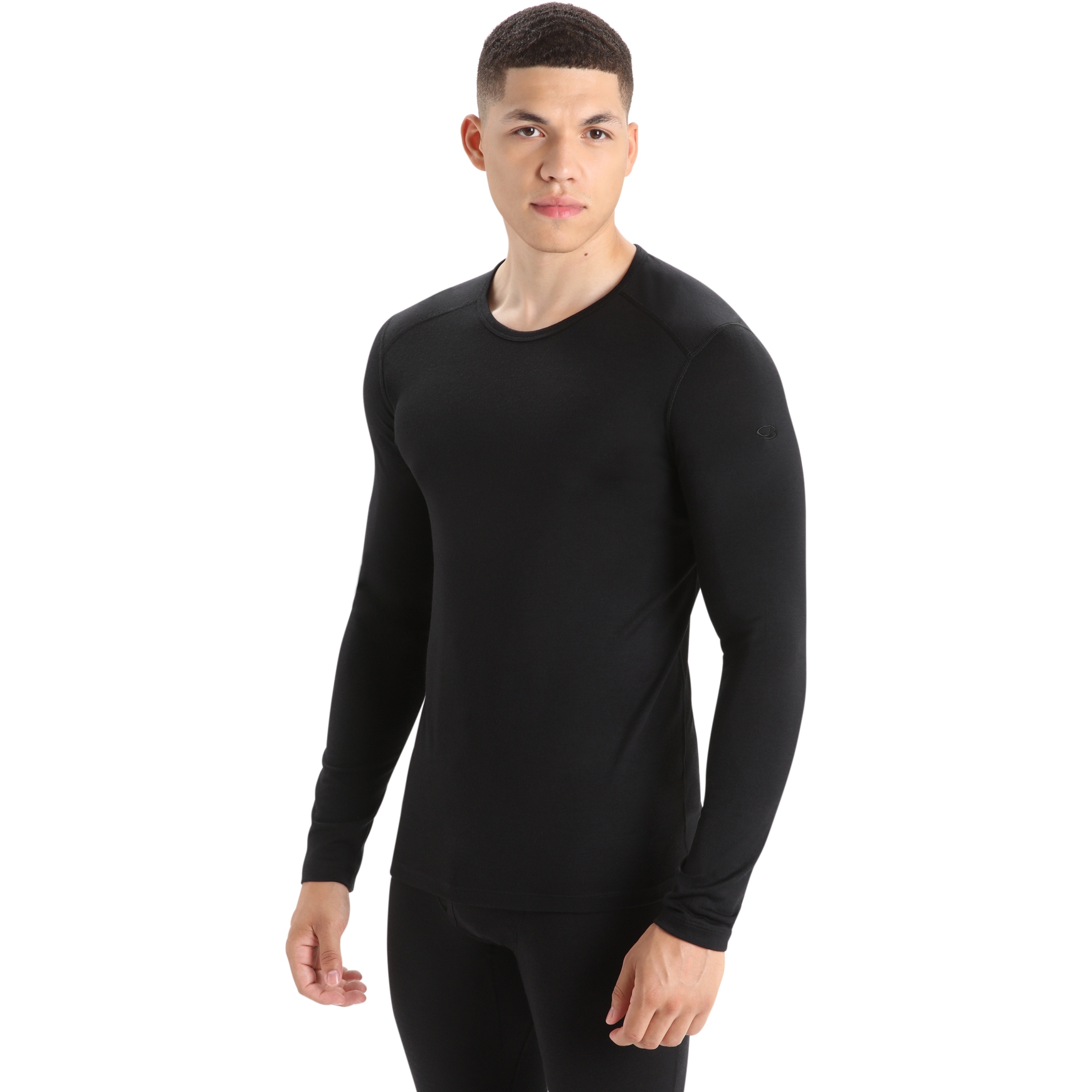 Image of Icebreaker Men's 200 Oasis Crewe Long Sleeve Shirt - Black