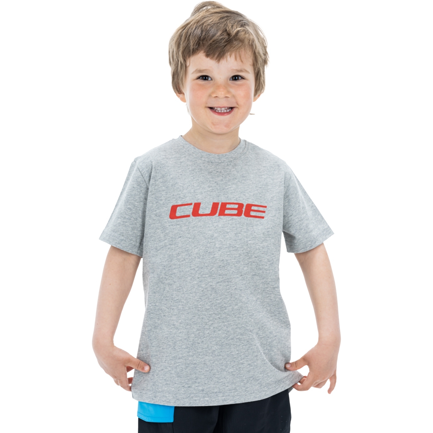 Picture of CUBE Organic Logo T-Shirt Kids - grey melange