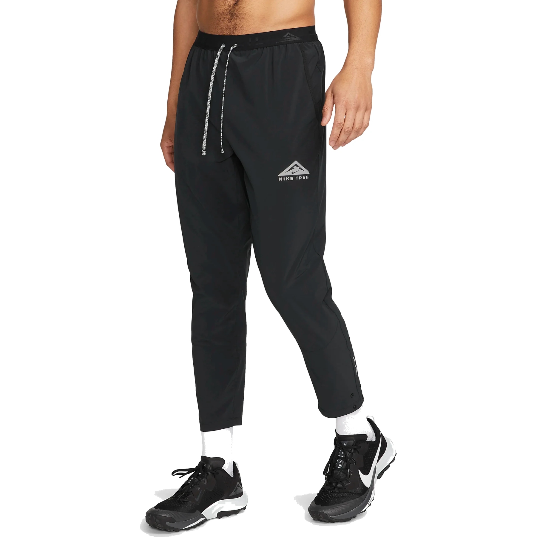 Produktbild von Nike Trail Dawn Range Dri-FIT-Laufhose für Herren - schwarz/schwarz/weiß DX0855-010
