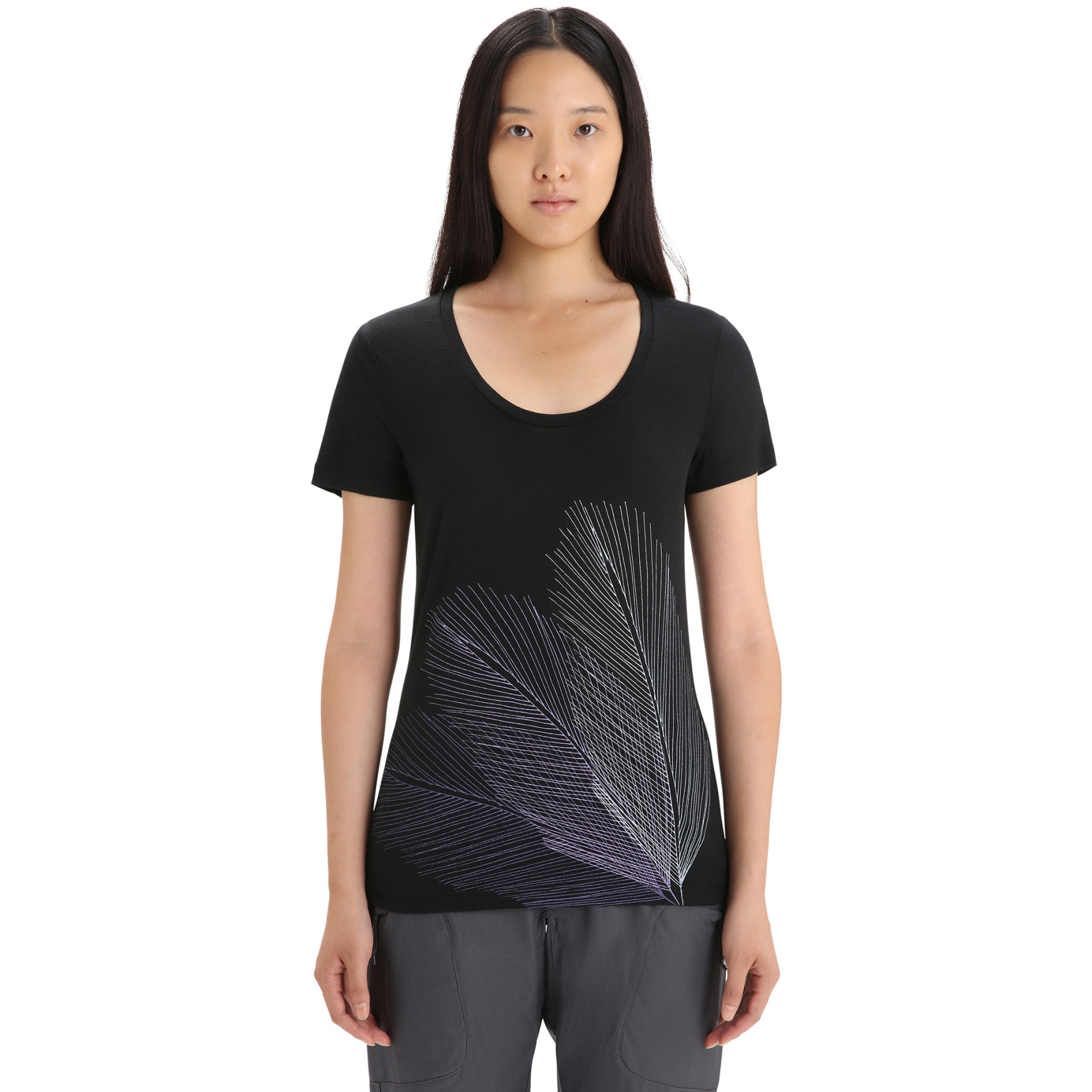 Image de Icebreaker T-Shirt Femme - Tech Lite II Scoop Plume - Noir