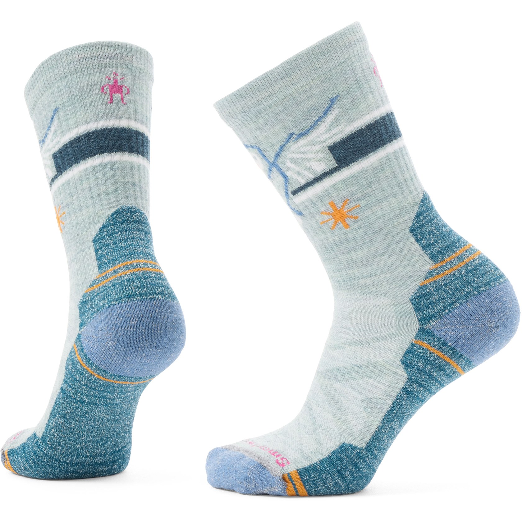 Productfoto van SmartWool Light Cushion Hoo Who Crew Wandelsokken Dames - B72 frosty green