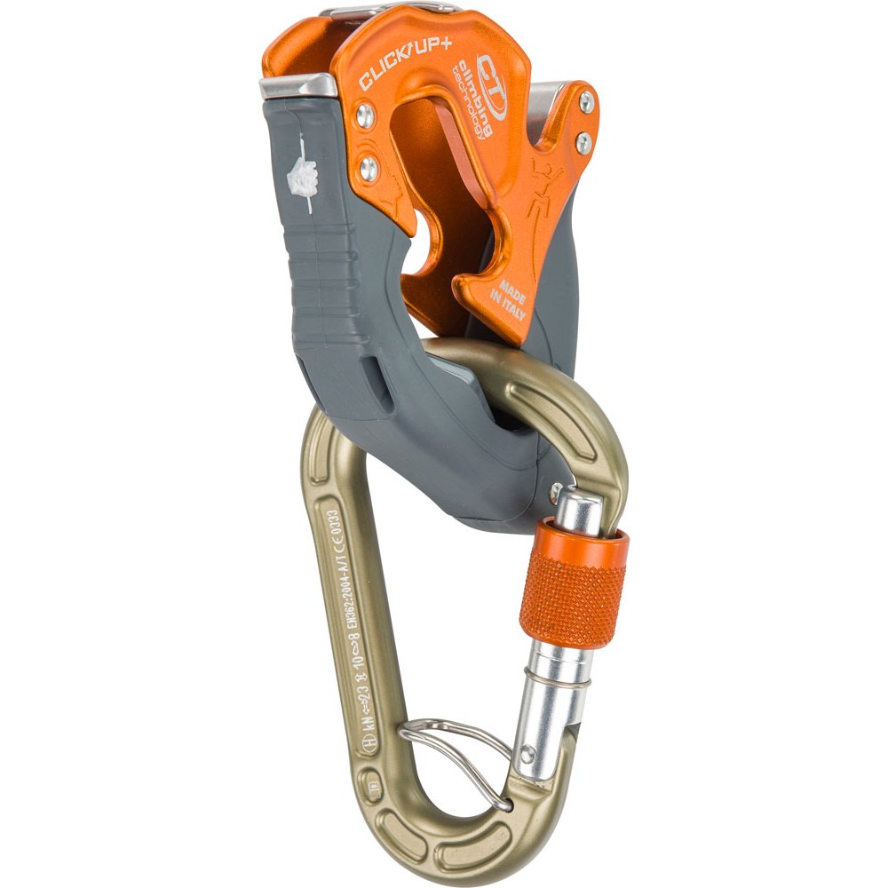 Picture of Climbing Technology Click Up + Belay Device - orange / lobster
