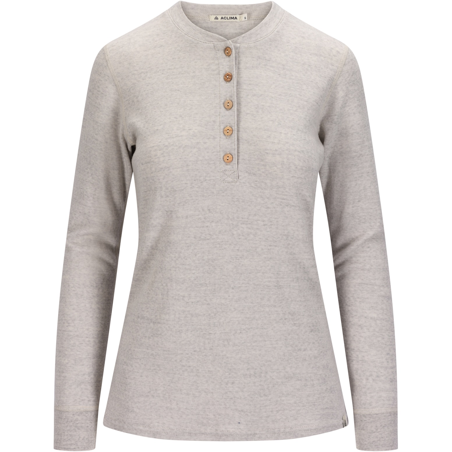 Женская рубашка с длинным рукавом Granddad из теплой шерсти Aclima - бежевый меланж