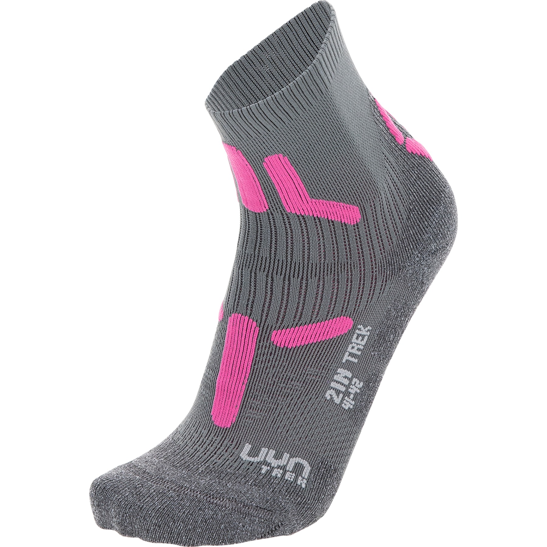 Produktbild von UYN Trekking 2In Low Cut Socken Damen - Mid Grey/Pink