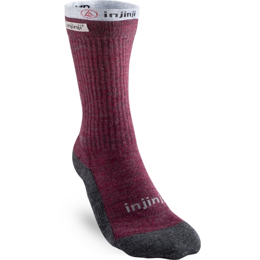 Produktbild von Injinji Damen Liner Coolmax® + Hiker NüWool™ Crew Socken - maroon + gray