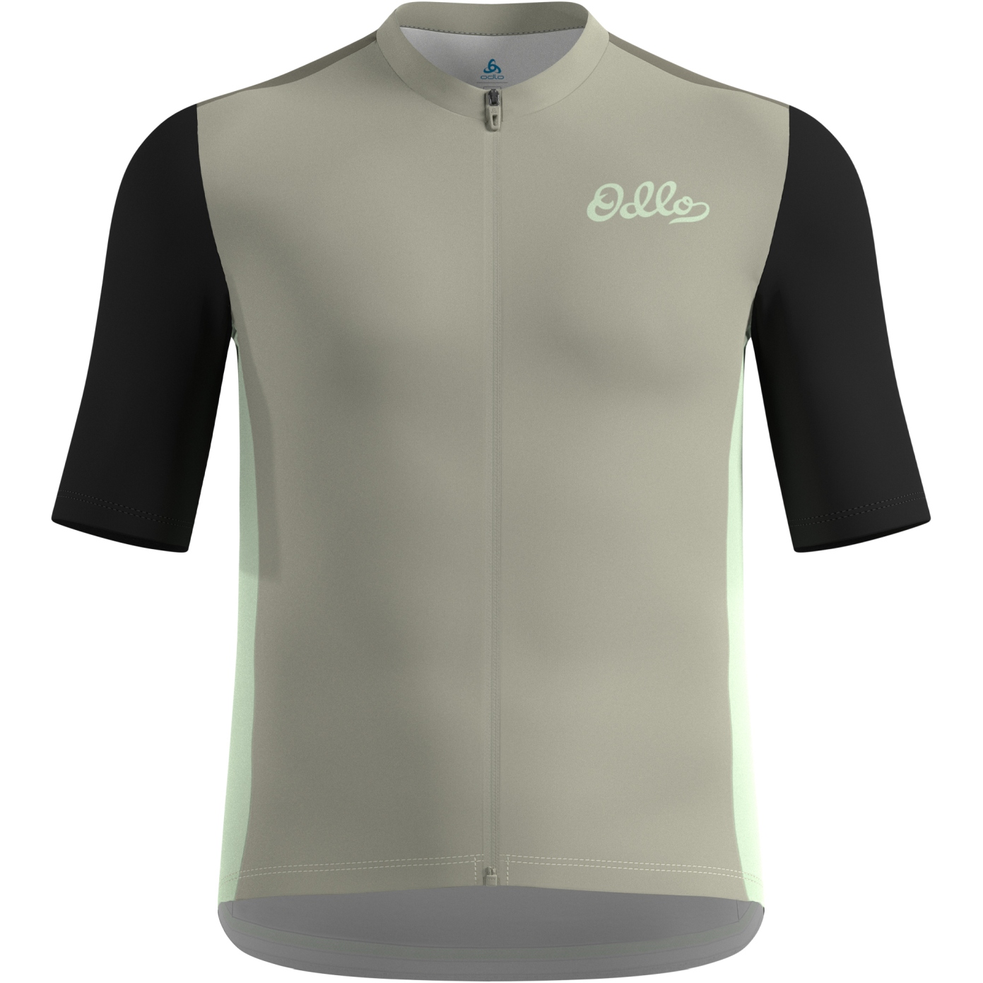 Productfoto van Odlo Essentials Heritage Print Fietsshirt met Volledige Rits Heren - agate gray