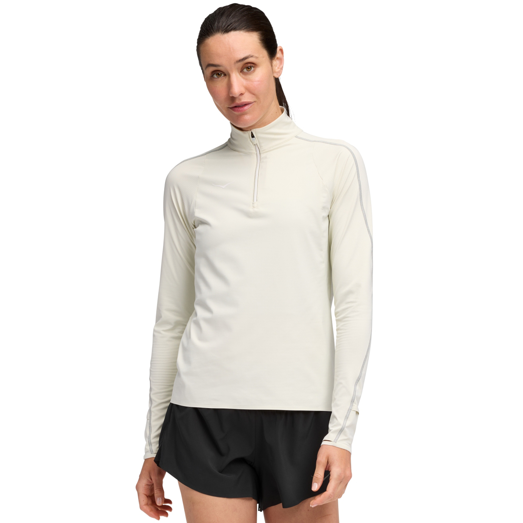 Hoka GlideTech Quarter Zip Shirt Women - truffle salt | BIKE24