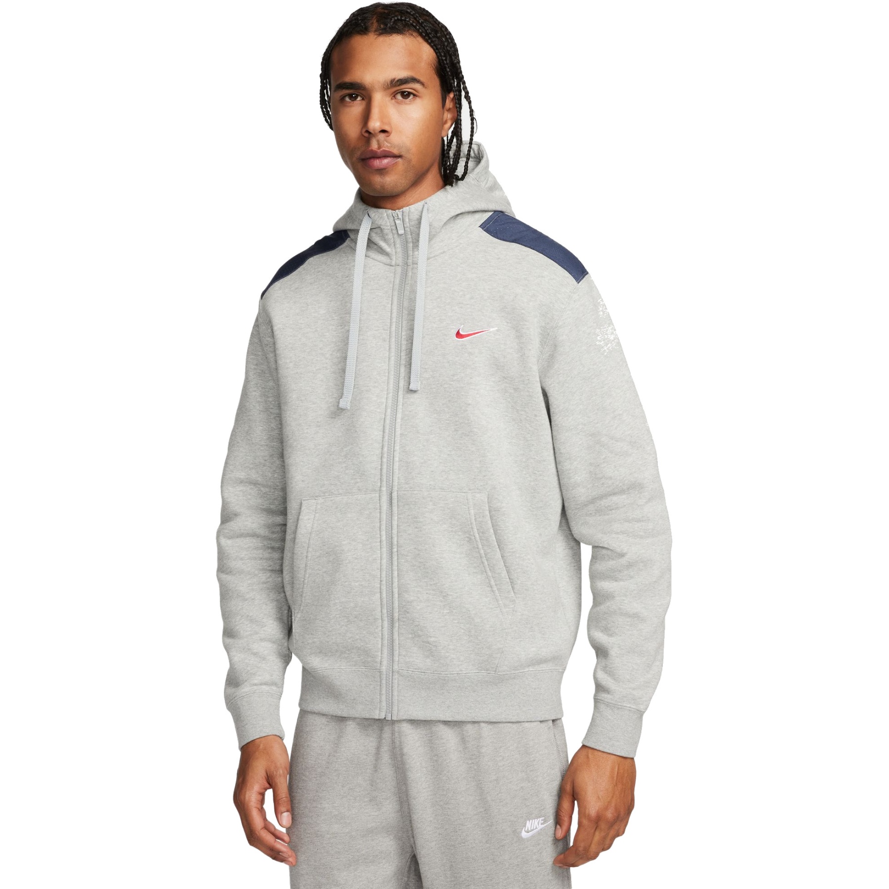 Nike Sportswear Fleece Full Zip Hoodie Men - dark grey heather/thunder ...