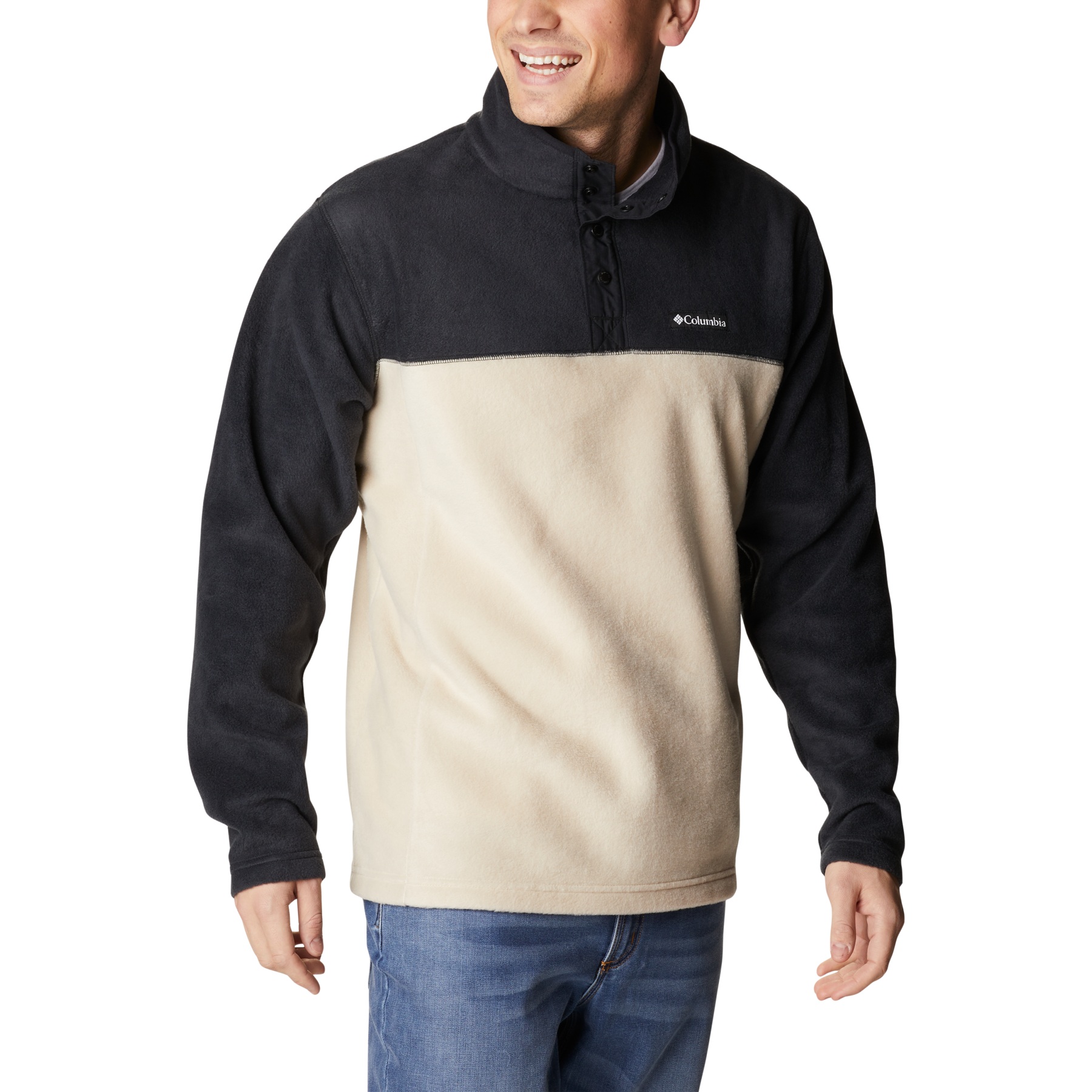 Picture of Columbia Steens Mountain Half Snap Fleece Pullover - Ancient Fossil/Black