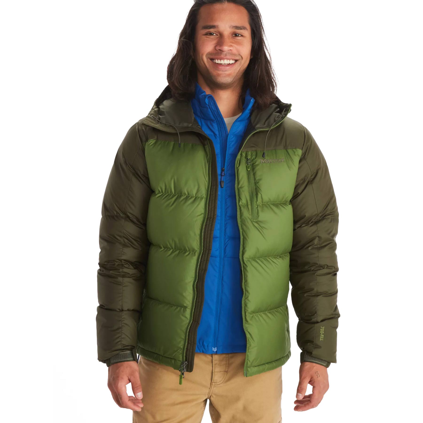 Image of Marmot Guides Down Hooded Jacket Men - foliage/nori