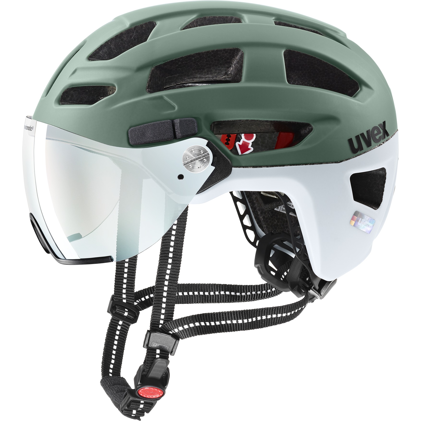 Image of Uvex finale visor V Helmet - moss green-cloud matt