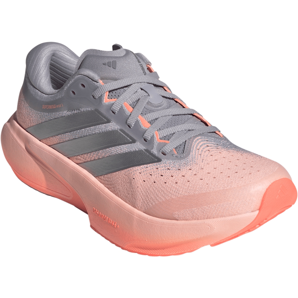 женские кроссовки adidas Supernova Rise 3 для бега - прозрачный оранжевый/серебристый металл /глобальный серый JR7372