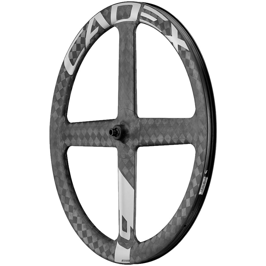 Productfoto van CADEX 4 Spoke Disc Front Wheel - 28&quot; | Carbon | Hookless | Centerlock - 12x100mm