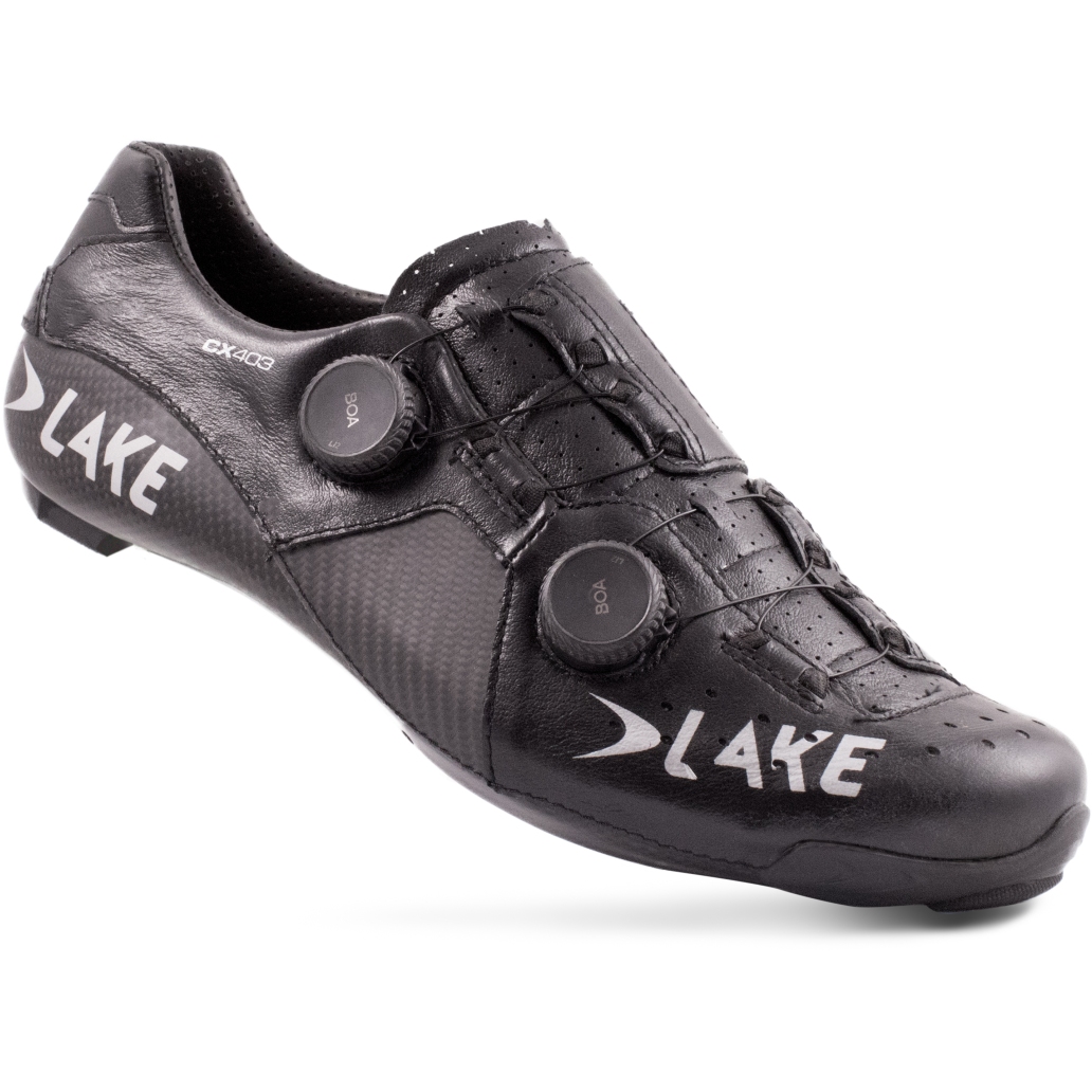 Image of Lake CX 403-X Wide Road Shoe - black/silver