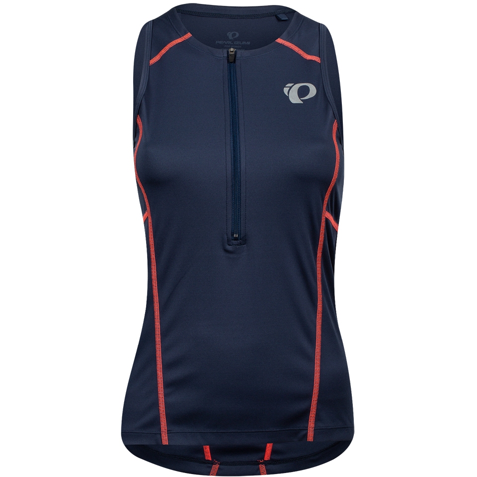 Picture of PEARL iZUMi Select Pursuit Tri Sleeveless Jersey Women 13221605 - navy / fiery coral - 6XB