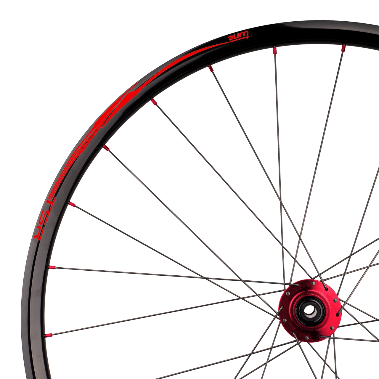 Produktbild von Tune TSR22 Disc Vorderrad - 28&quot; | KillHill CL | Standard Lager | Clincher | Centerlock | 12x100mm - 24-Loch - rot