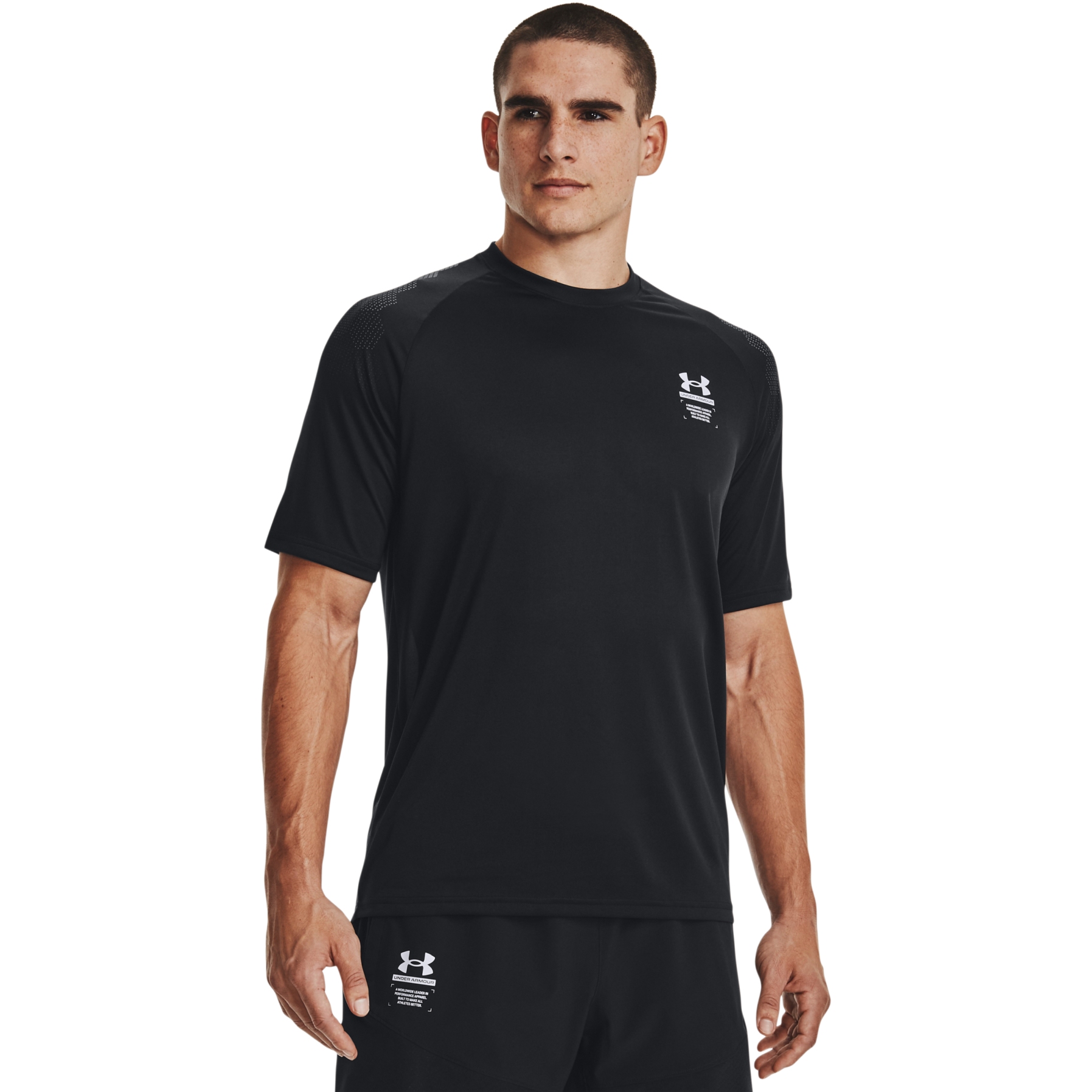 Picture of Under Armour UA ArmourPrint Short Sleeve Shirt Men - Black/Halo Gray