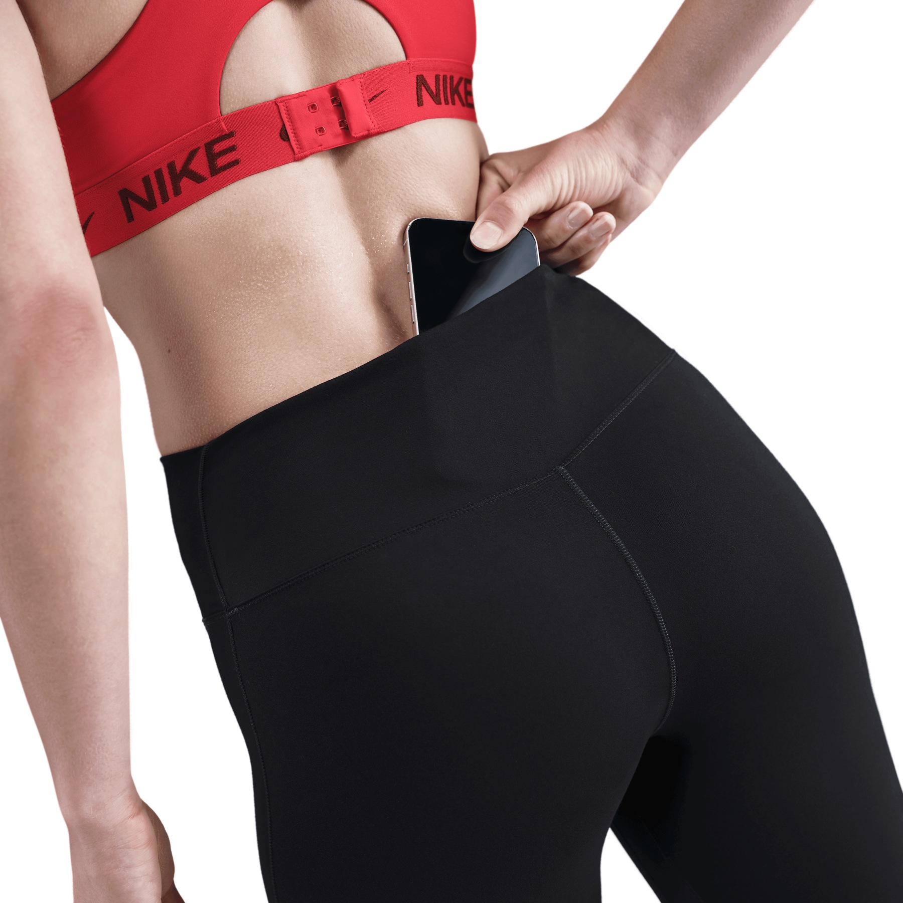 red black and white nike leggings