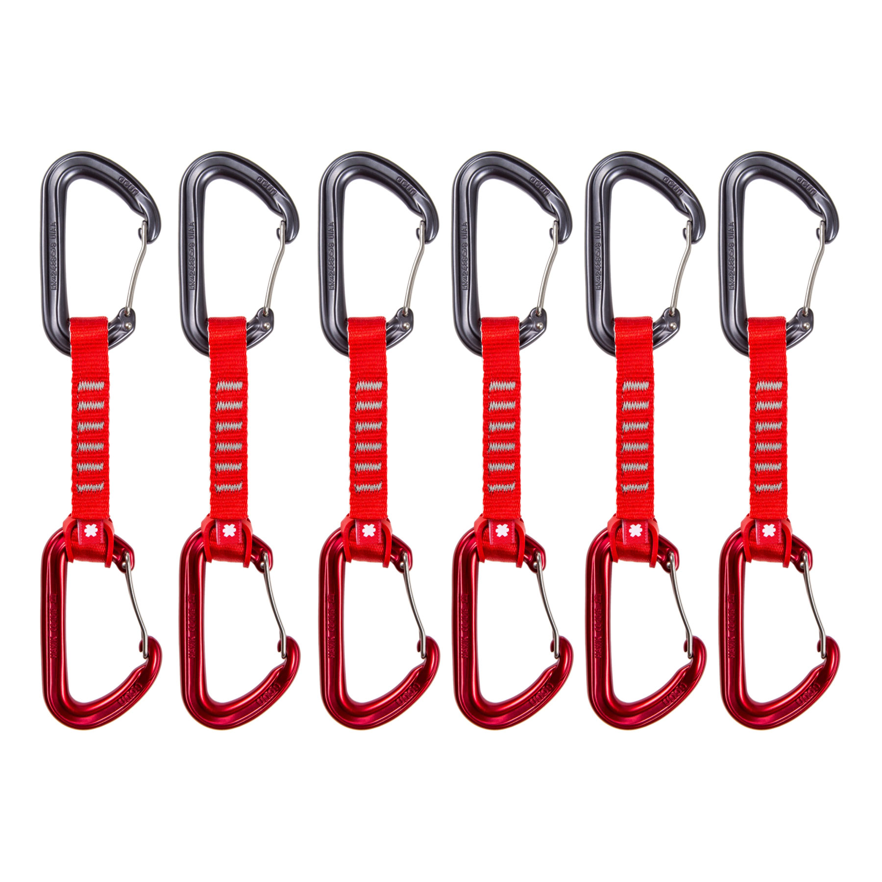 Picture of Ocún Hawk QD Wire Eco-Pes 16 mm 10 cm Quickdraw Set 6 Pack - red