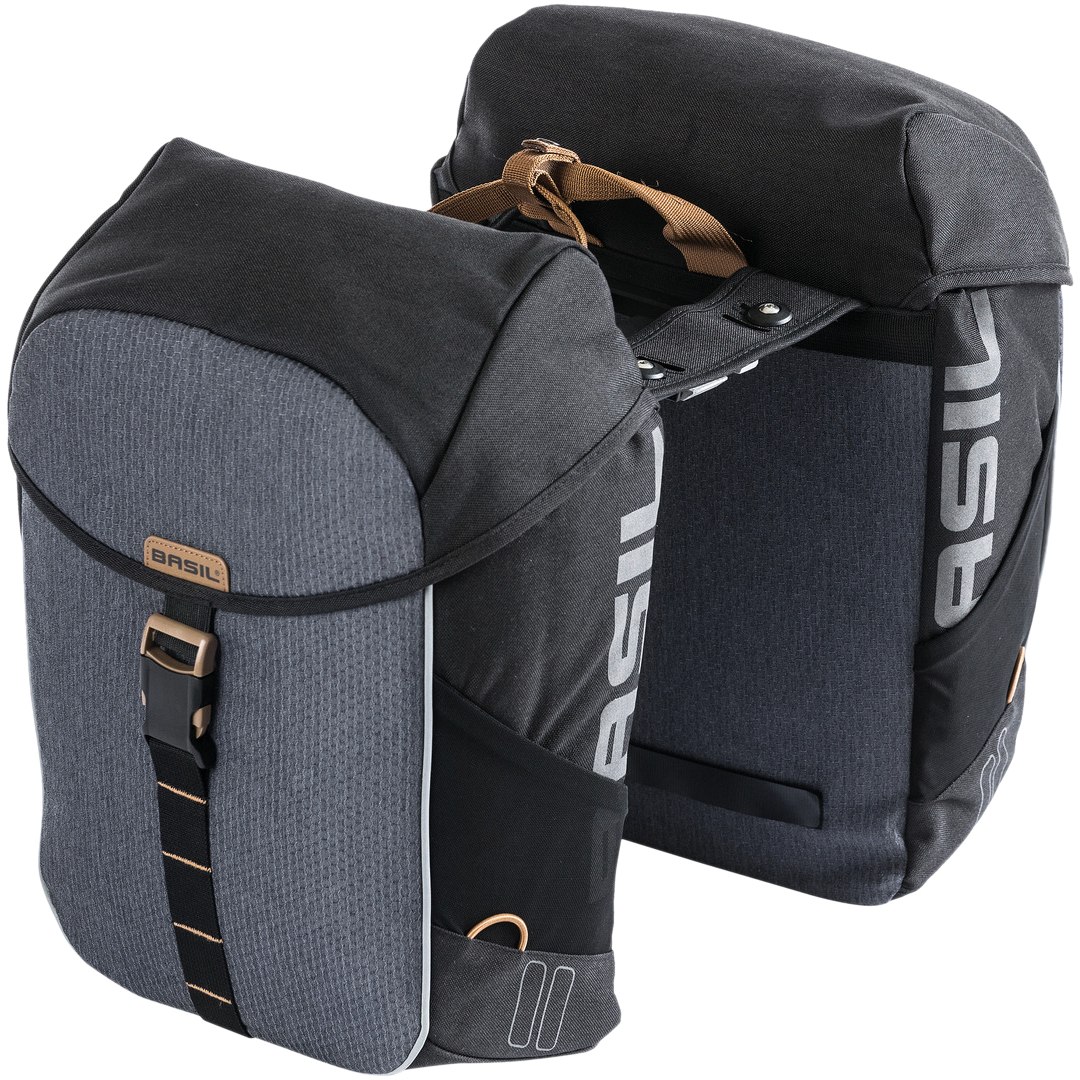 Bild von Basil Miles Double Bag MIK Doppelpacktasche (Paar) - 2x17L - schwarz/grau