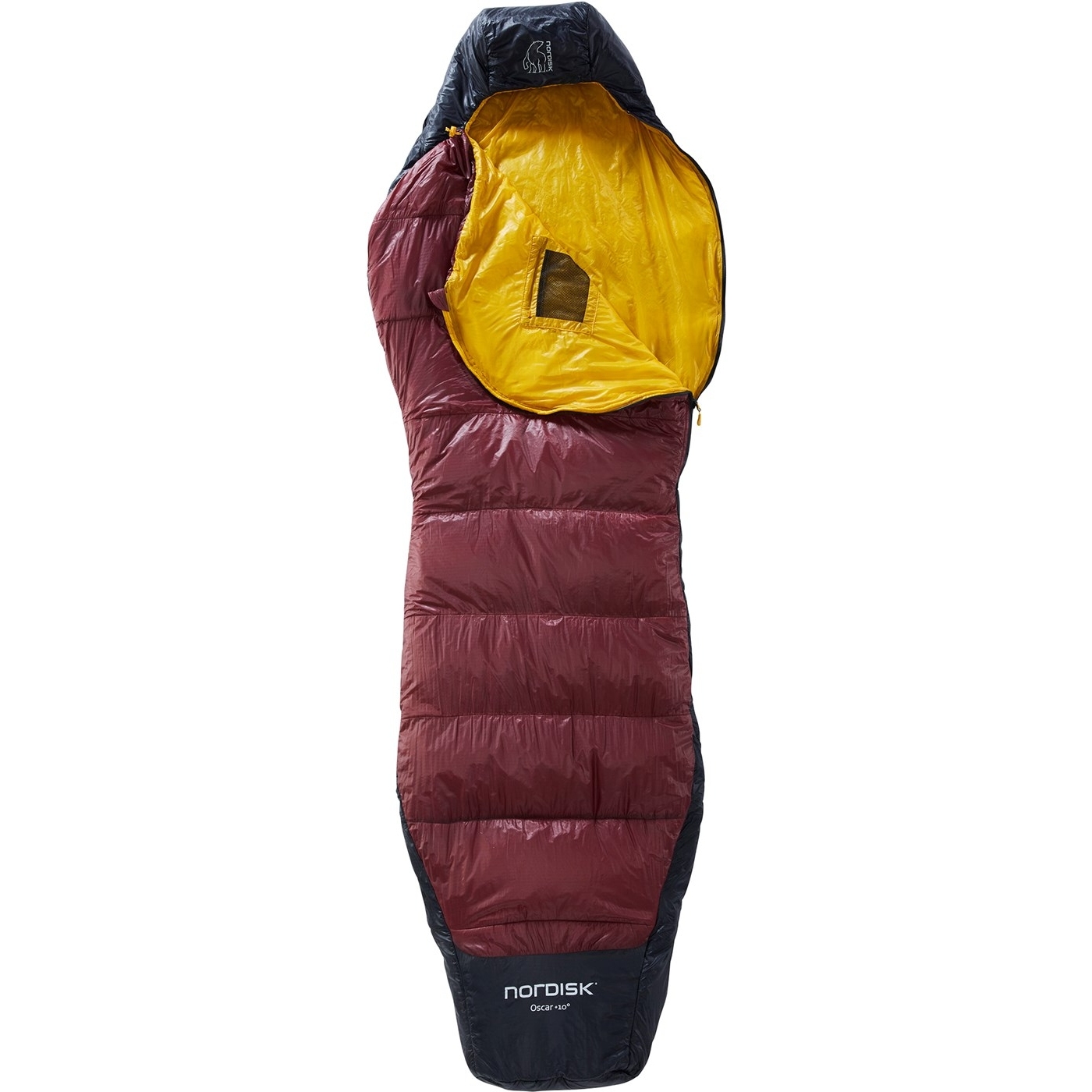 Nordisk Oscar +10° Curve L Sleeping Bag - rio red/mustard yellow