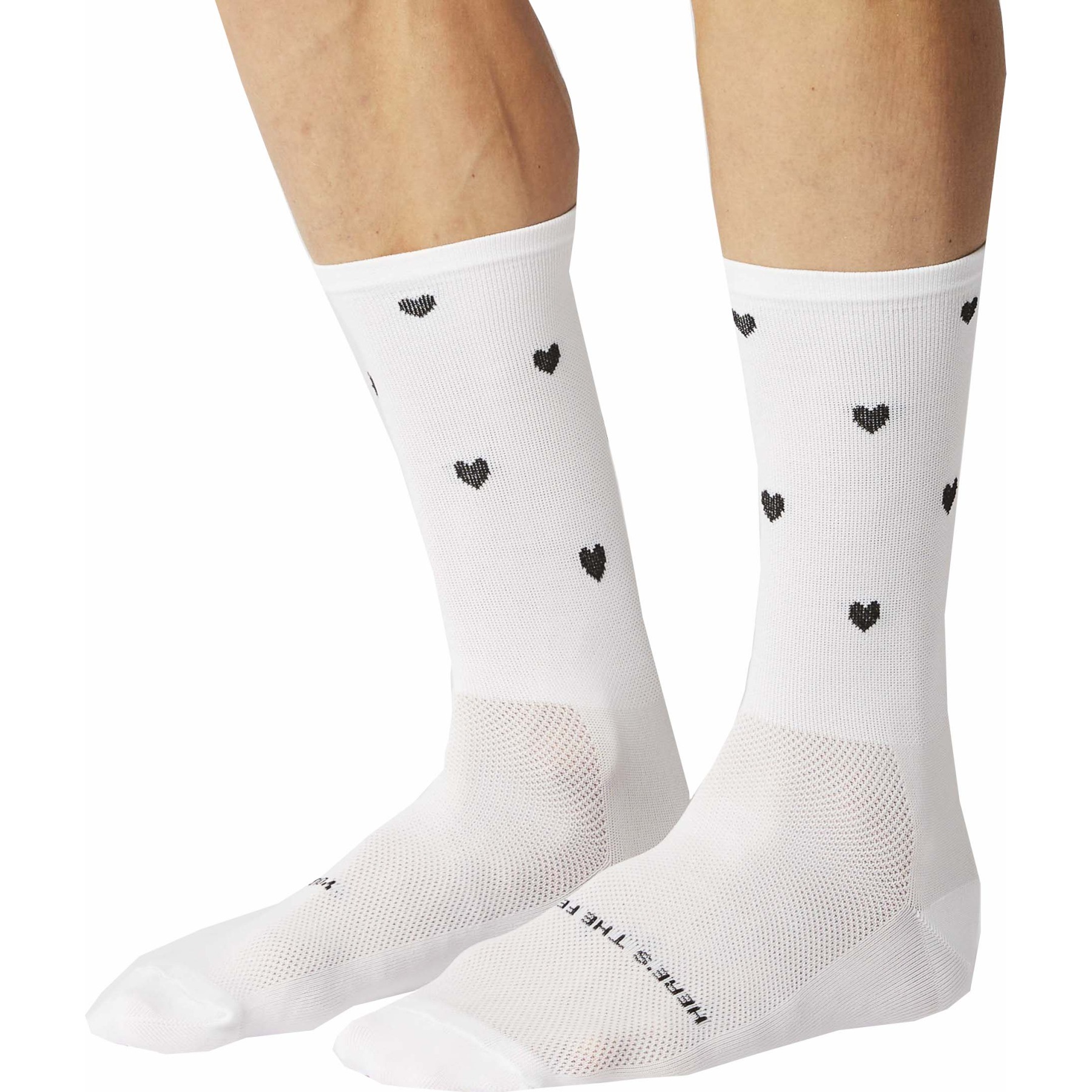 Picture of FINGERSCROSSED Classic Iconic Cycling Socks - Hearts - White