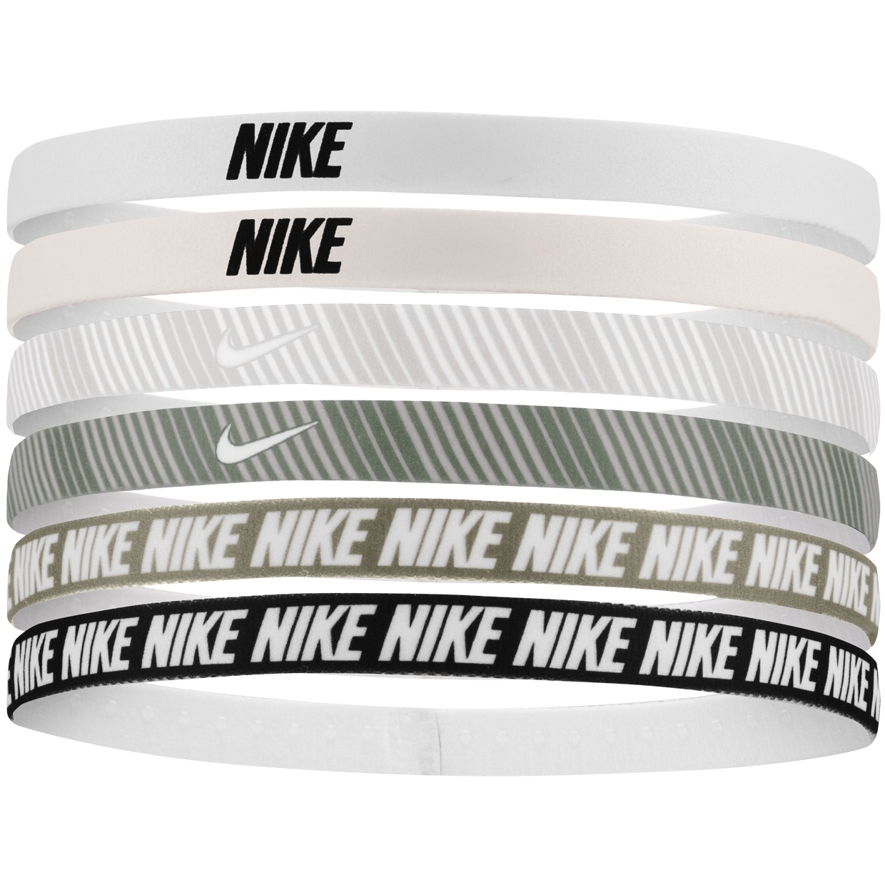Bild von Nike Flex Classic Haarbänder - 6 Pack Printed - light soft pink/light army/white 671