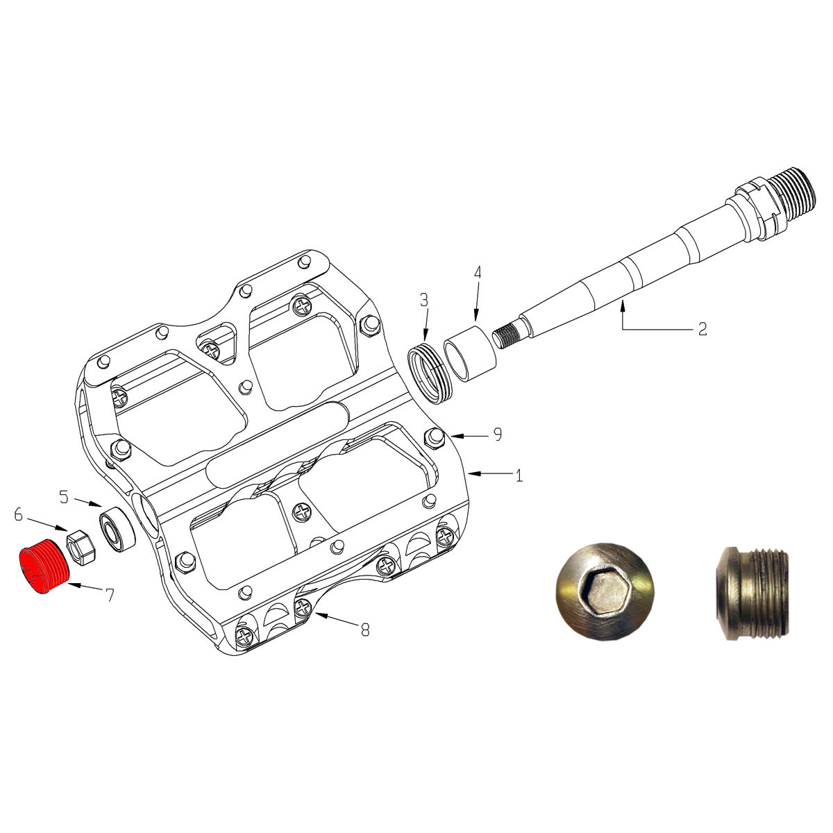 Picture of Reverse Components Axle Endcaps for Escape Pedals