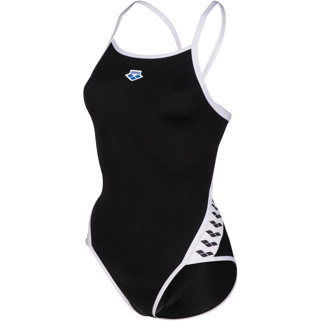 Image of arena Icons Women's One-piece Super Fly Back Solid - Black-White