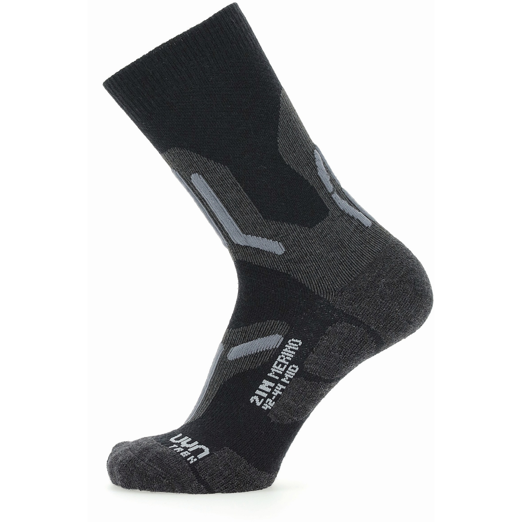 Produktbild von UYN Trekking 2In Merino Mid Cut Socken - Schwarz/Grau