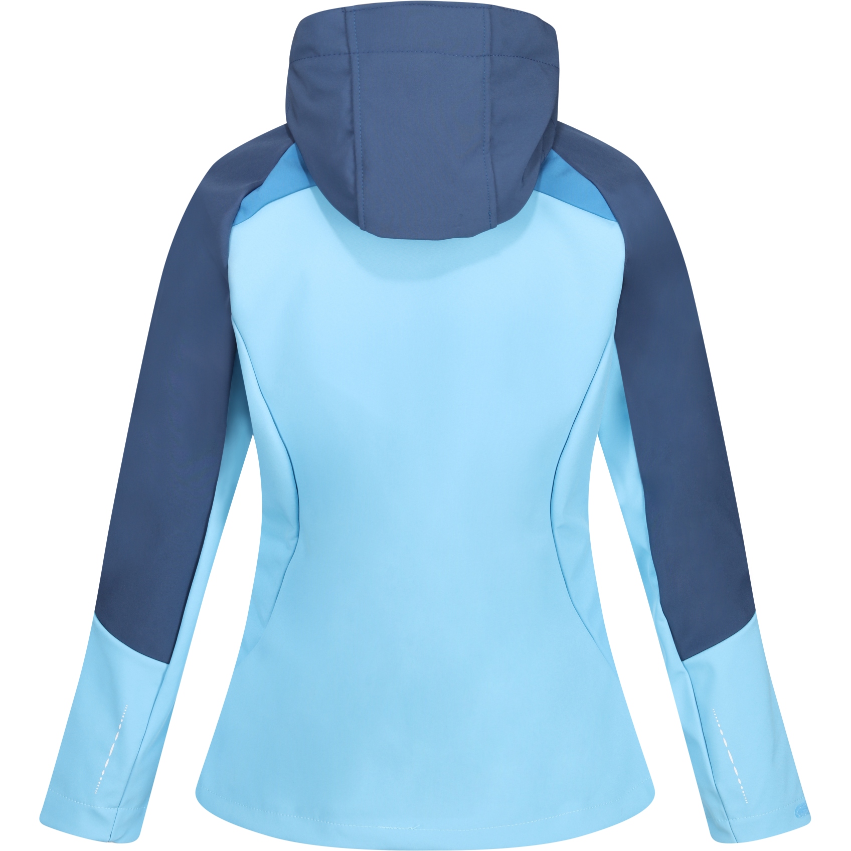 Chaqueta Softshell Náutica Vela Regata Tribord Mujer Azul Oscuro Capucha