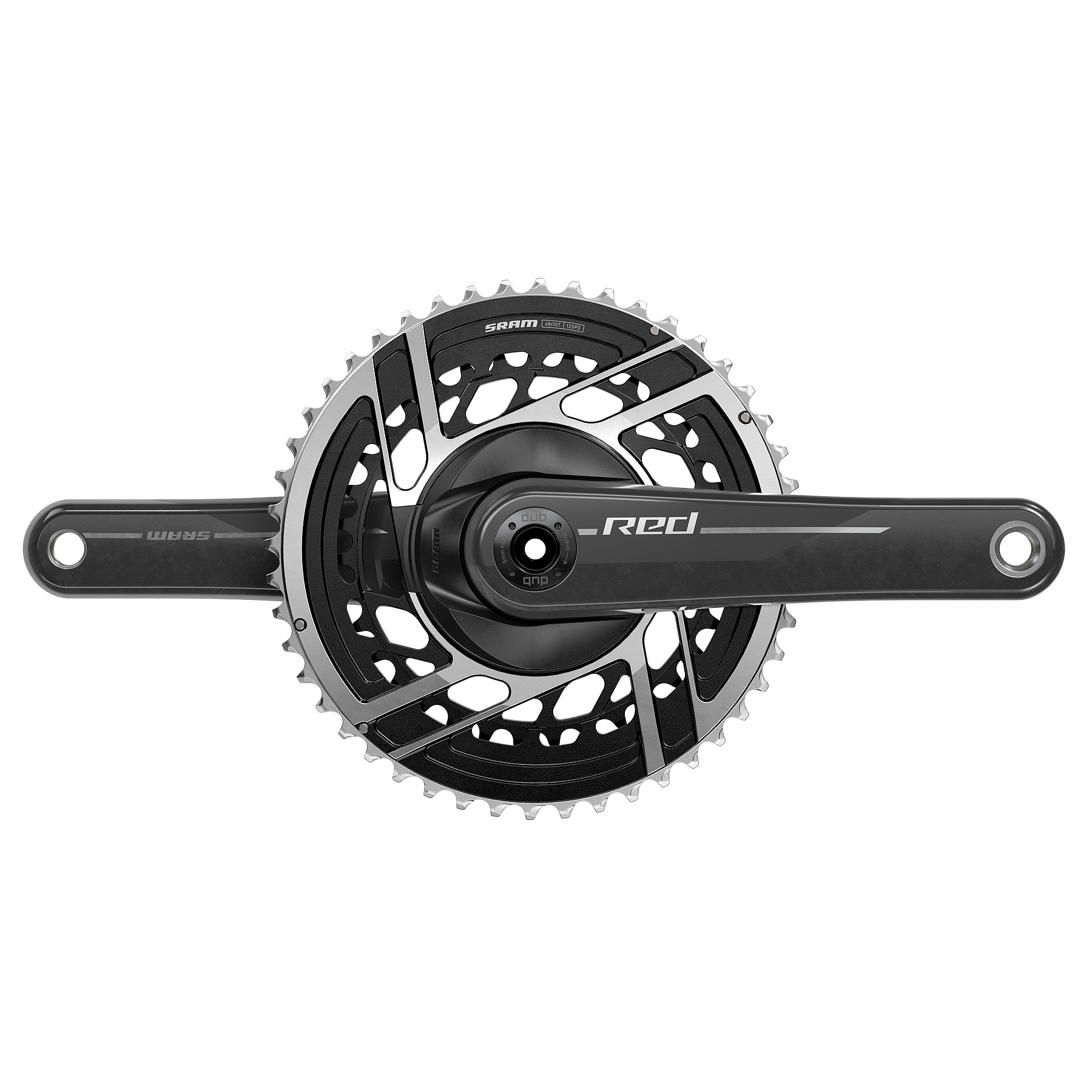 Picture of SRAM RED Crankset | 2x12-speed | DUB | E1 - 48/35 Teeth - Natural Carbon