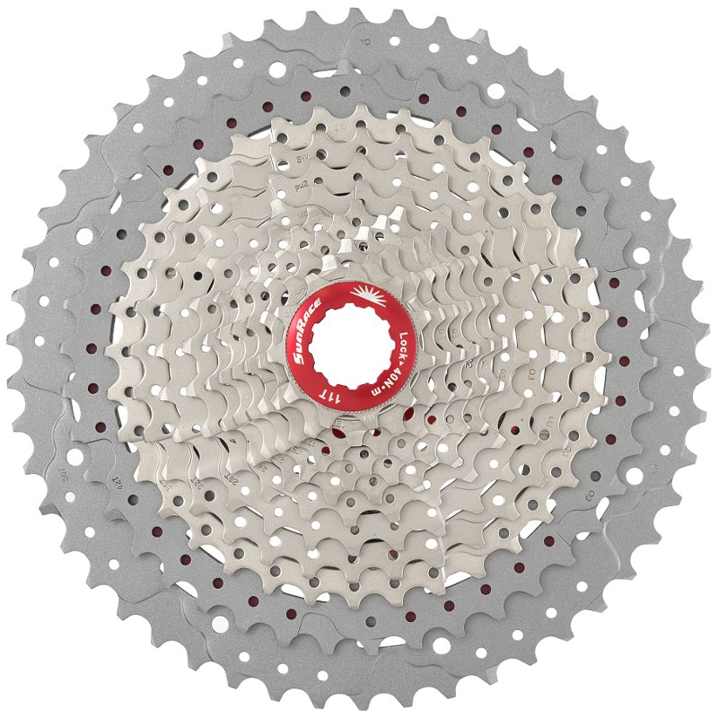 Picture of SunRace CSMZ90 Cassette 12-speed - 11-50 - metallic silver / red