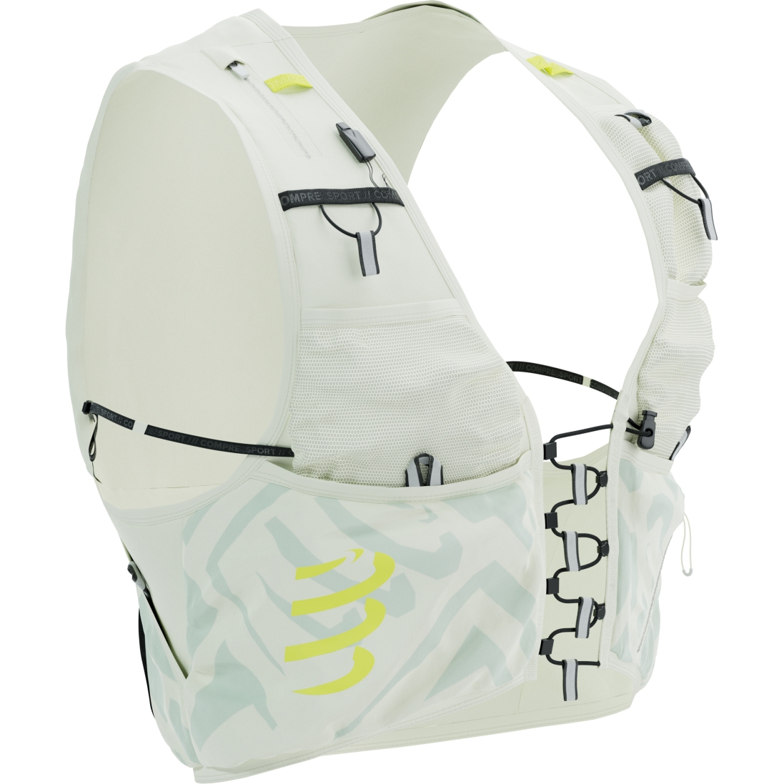 Picture of Compressport UltRun S Pack Evo 10L Hydration Backpack - sugar swizzle/ice flow/safety yellow