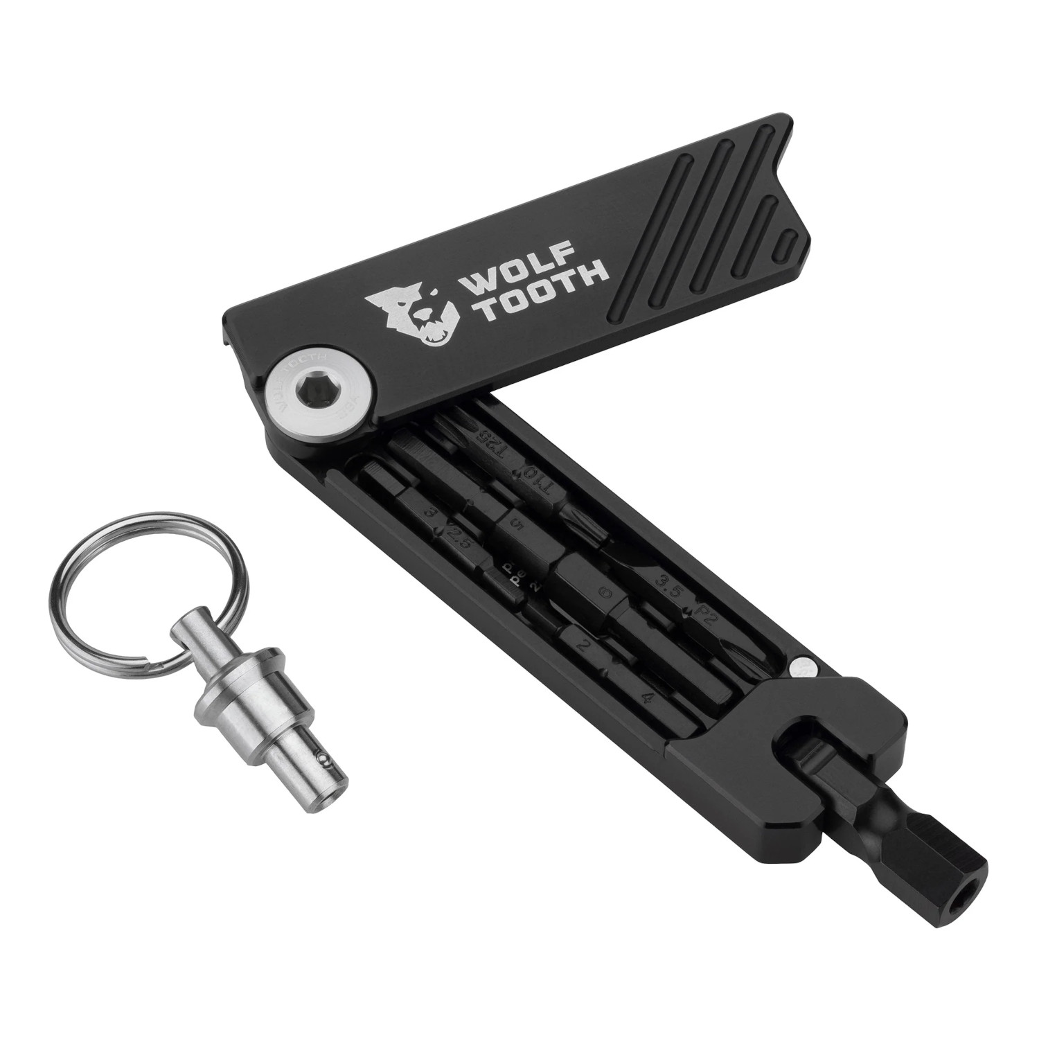 Picture of Wolf Tooth 6-Bit Hex Wrench Keyring Multitool - silver