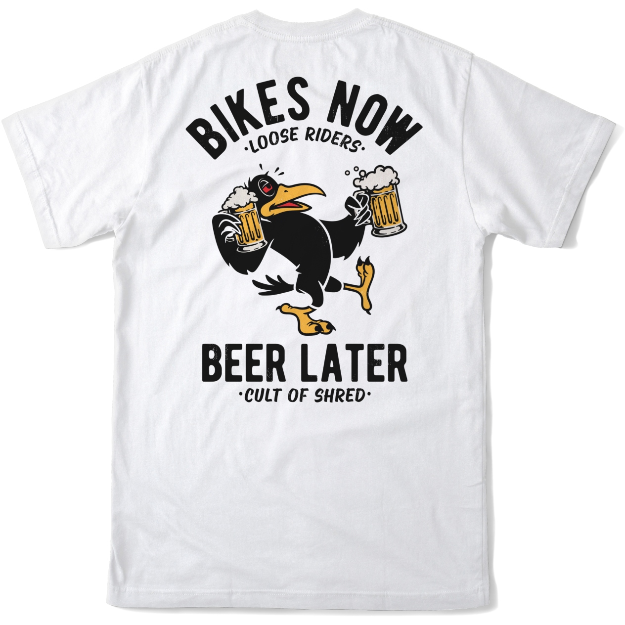 Produktbild von Loose Riders Beer Now Tech T-Shirt Herren - Drinky Crow White