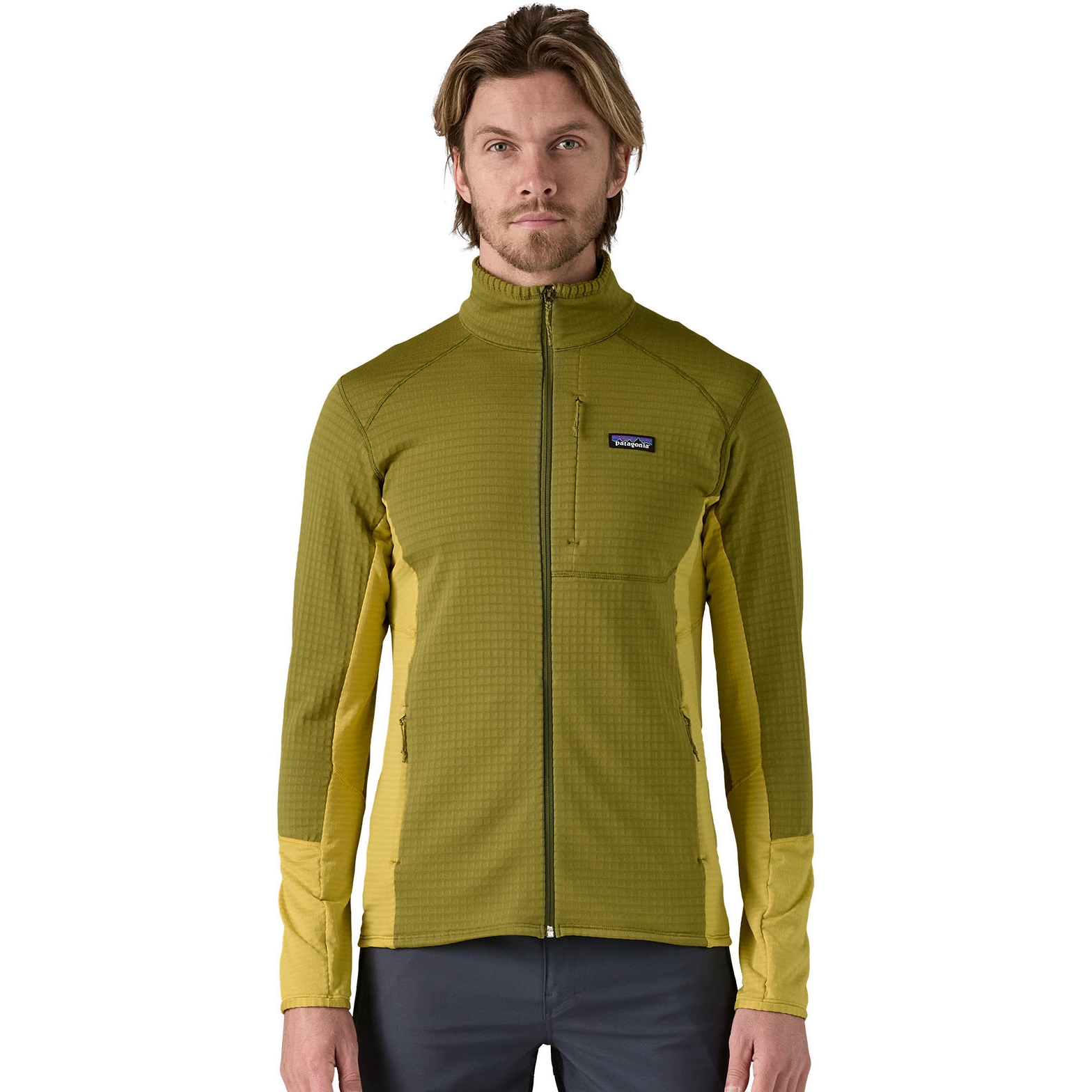 Produktbild von Patagonia R1 Hybrid Fleecejacke Herren - Graze Green