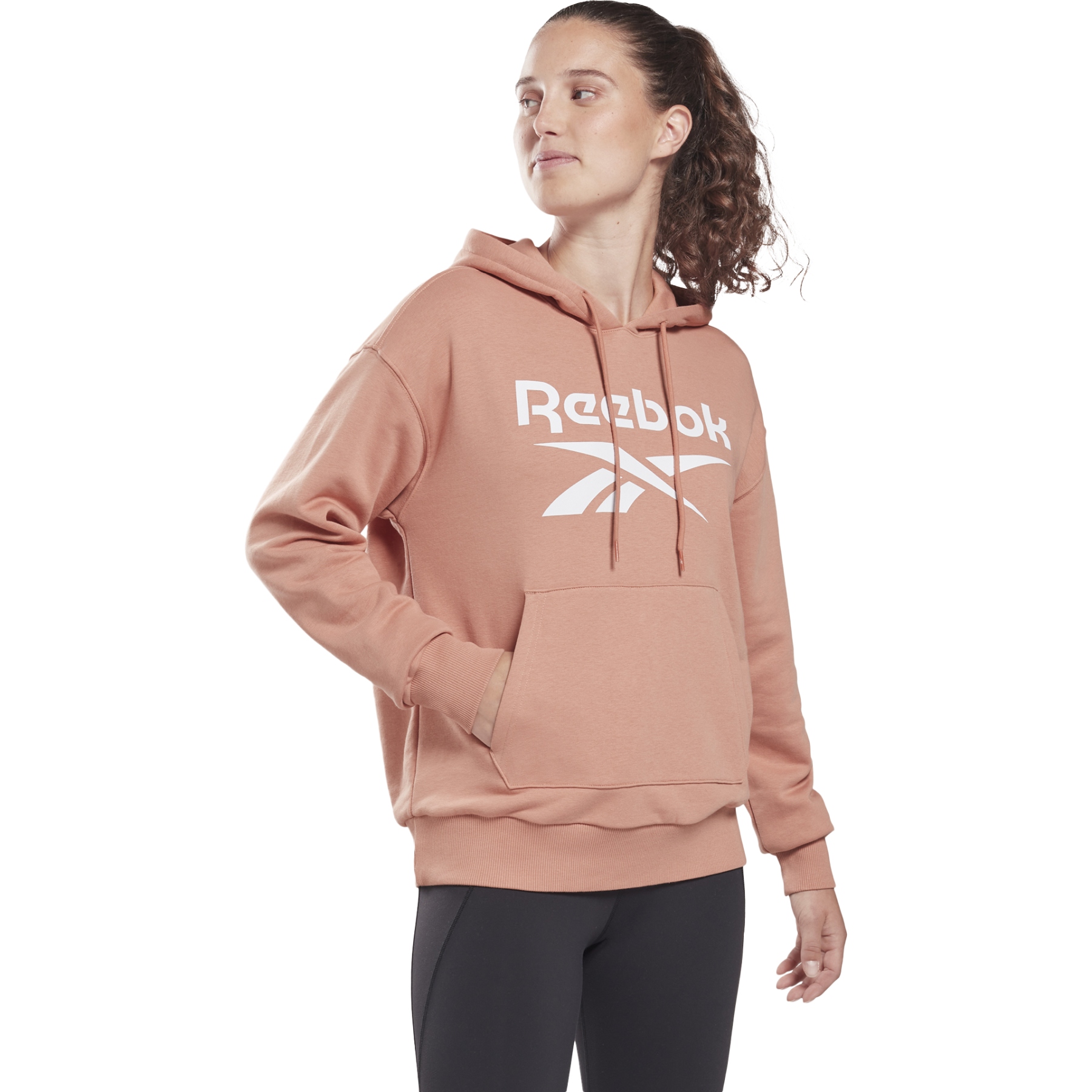 Image of Reebok Identity Big Logo  French Terry Hoodie Women - canyon coral