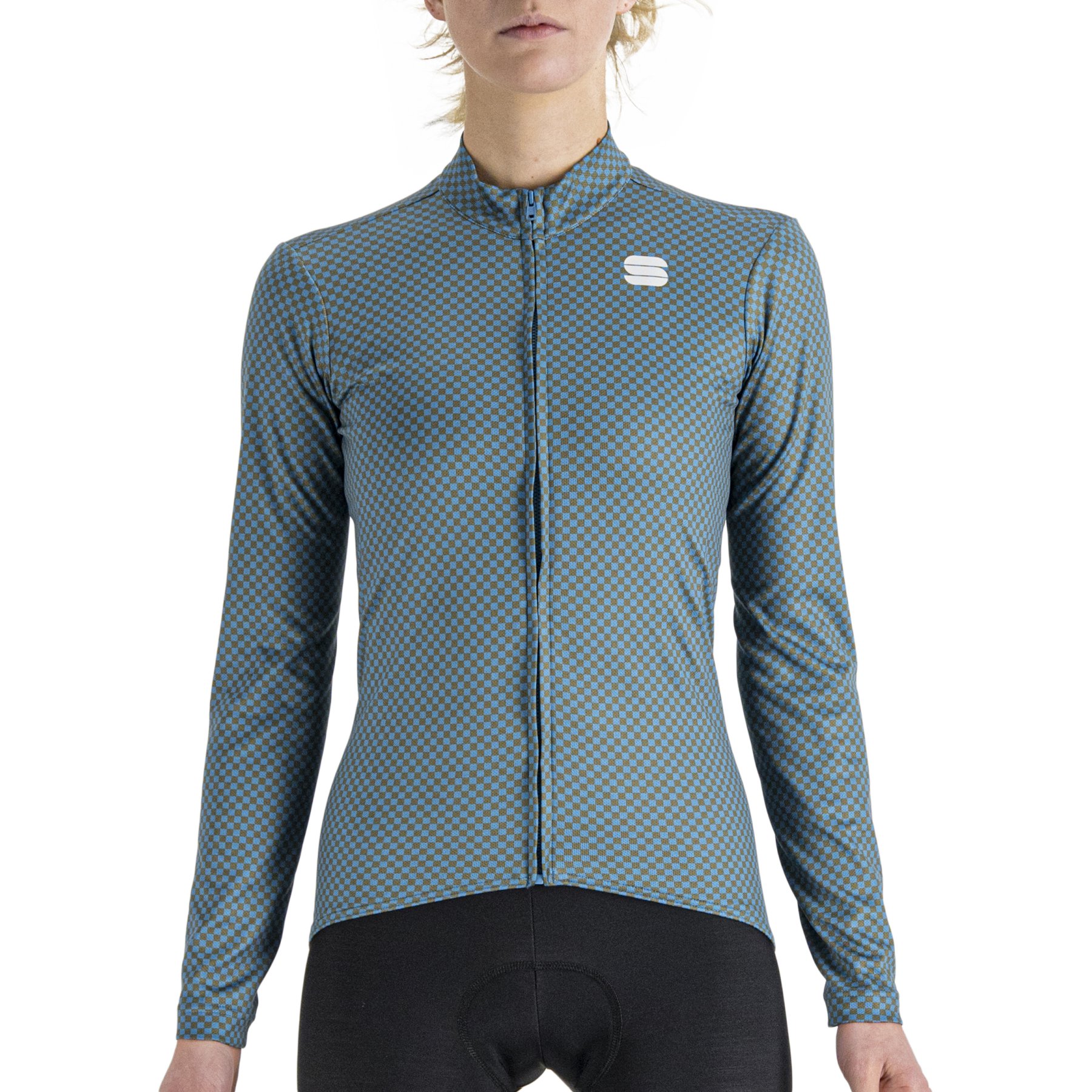 Picture of Sportful Checkmate Women&#039;s Thermal Jersey - 464 Berry Blue Beetle Pompelmo