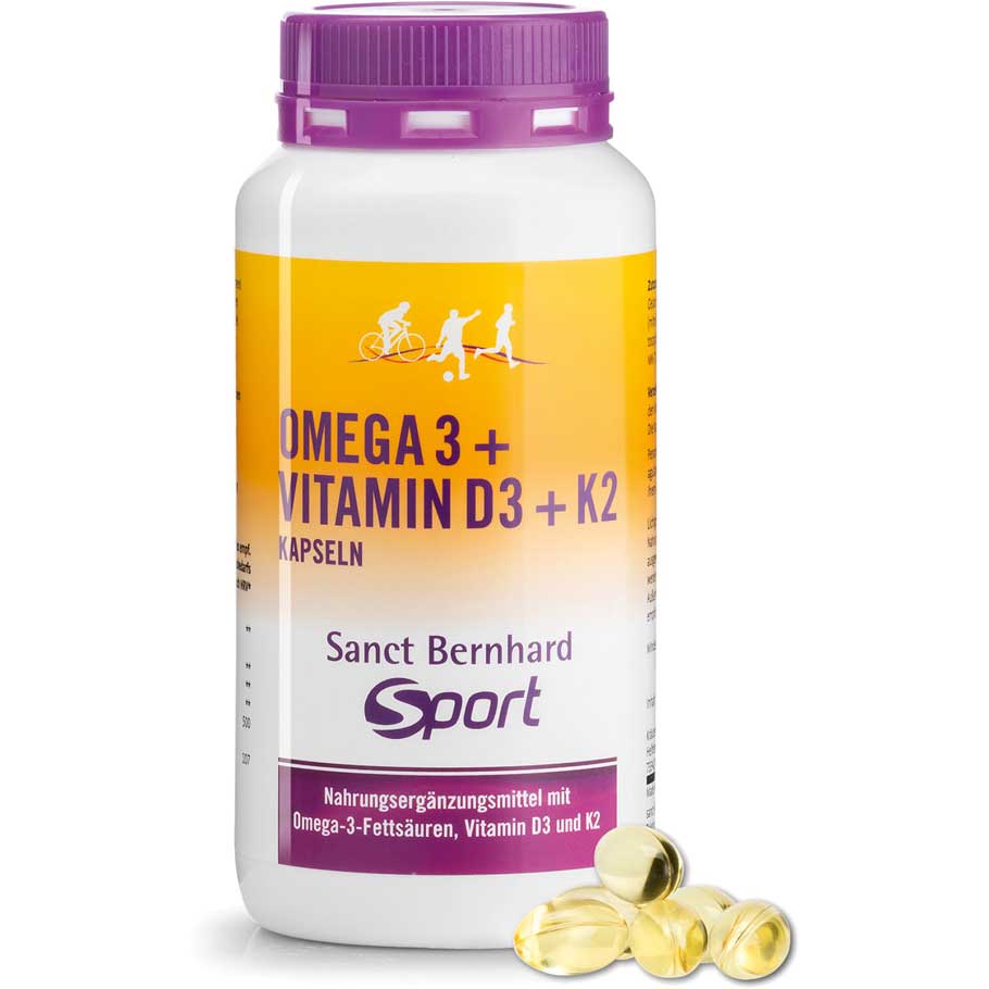 Photo produit de Sanct Bernhard Sport Complément Alimentaire - Oméga 3 + Vitamine D3 + K2 - 120 gélules