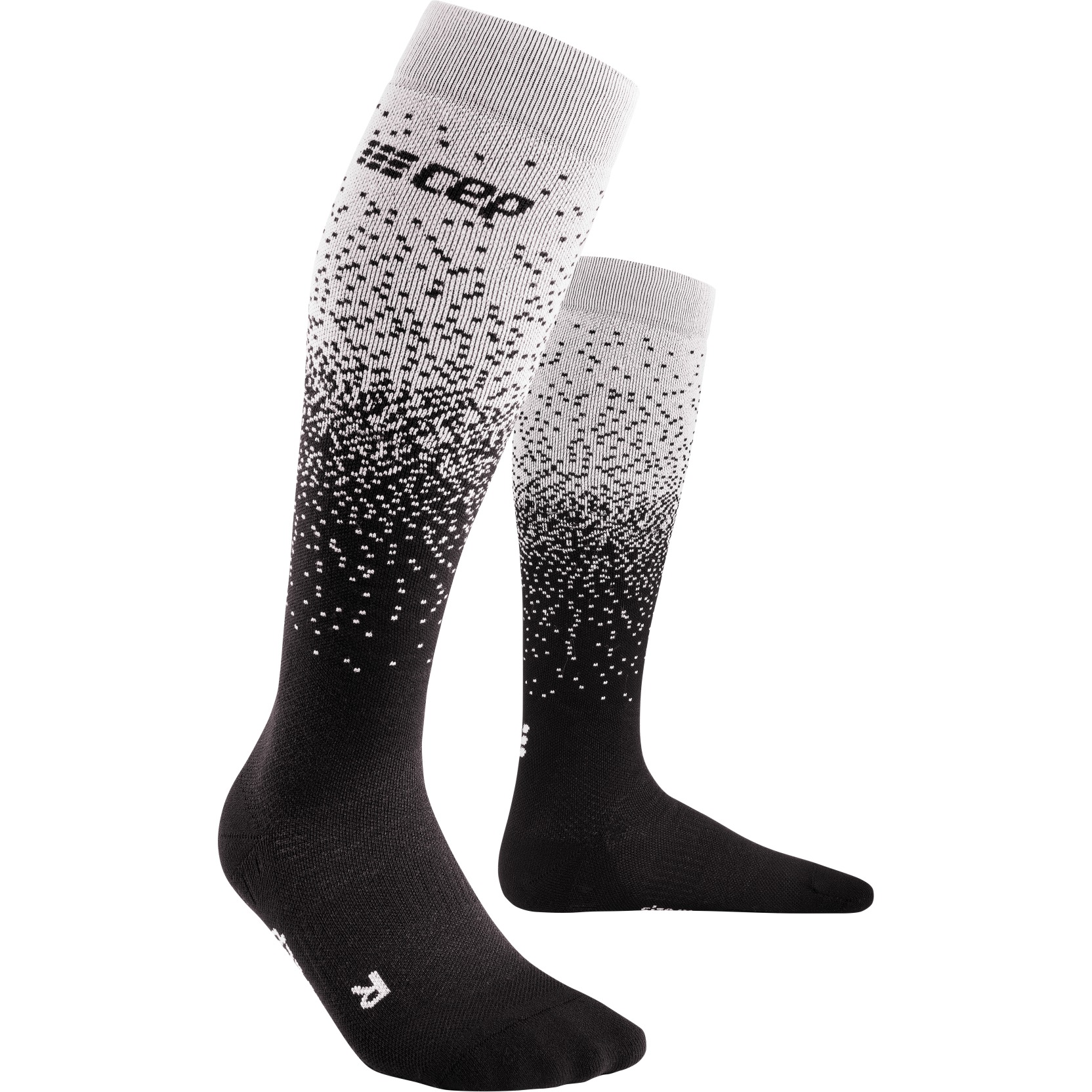 Image of CEP Snowfall Skiing Compression Socks Men - black/off white